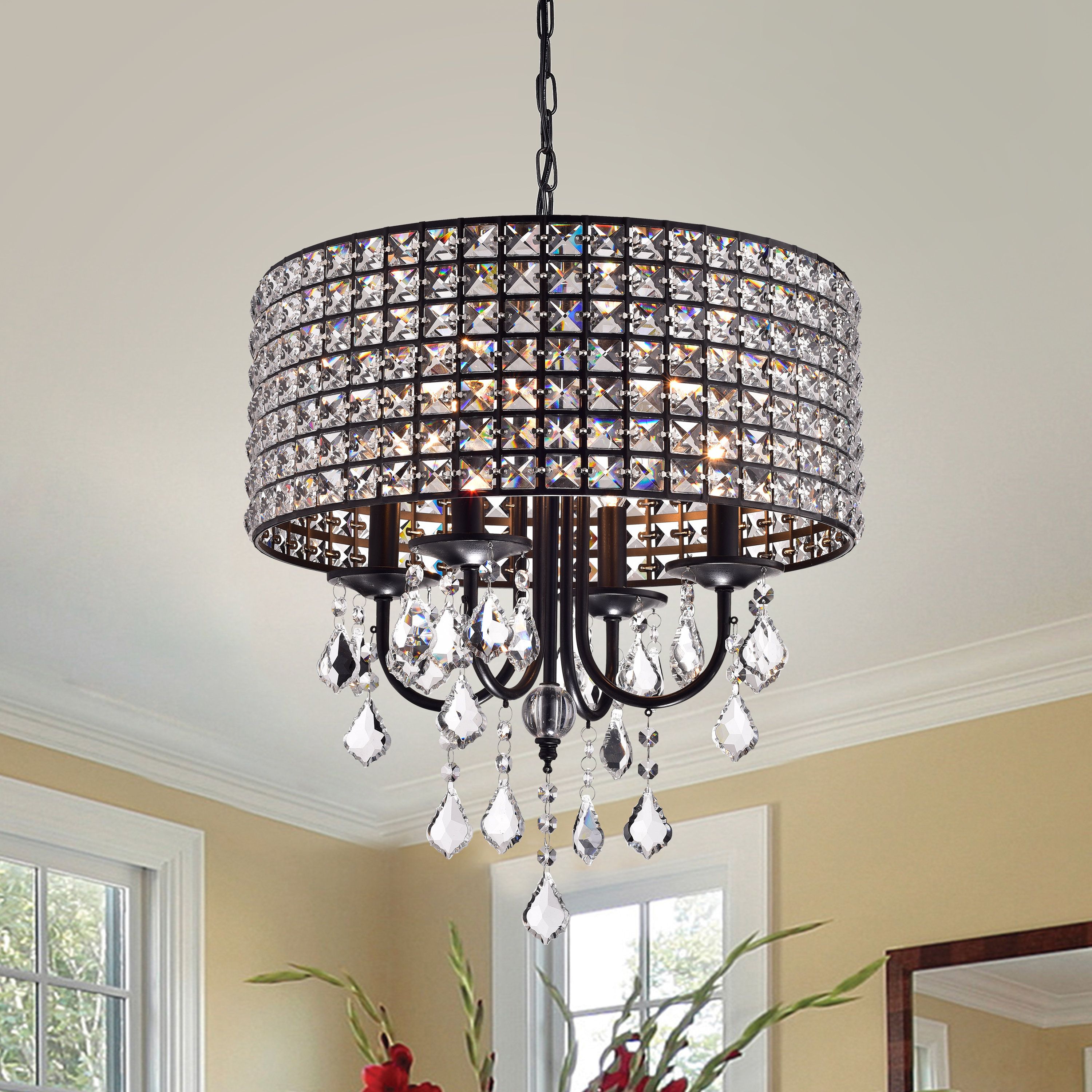 Jill 4 Light Drum Chandeliers For Most Up To Date Albano 4 Light Crystal Chandelier (View 13 of 25)