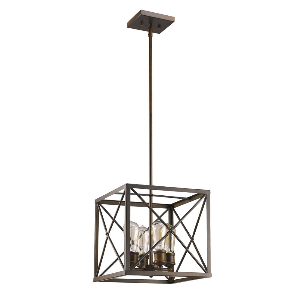 Kaison 4 Light Square/rectangle Chandelier Throughout Most Popular Delon 4 Light Square Chandeliers (View 8 of 25)