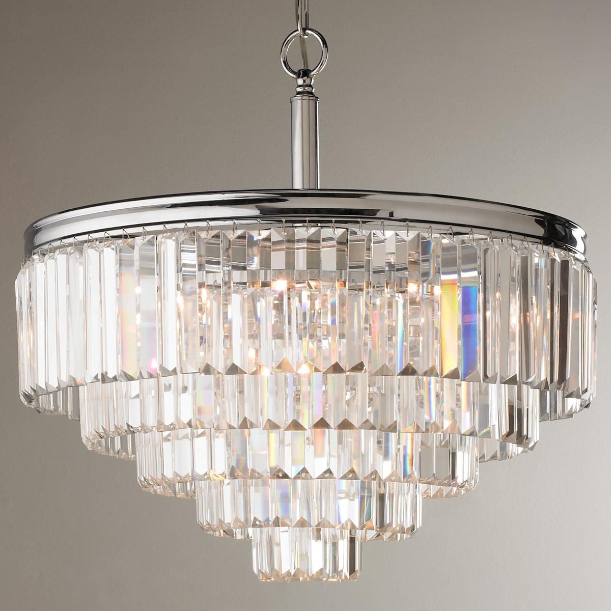 Mcknight 9 Light Chandeliers Regarding Most Recently Released Modern Faceted Glass Layered Chandelier – Convertible (View 16 of 25)