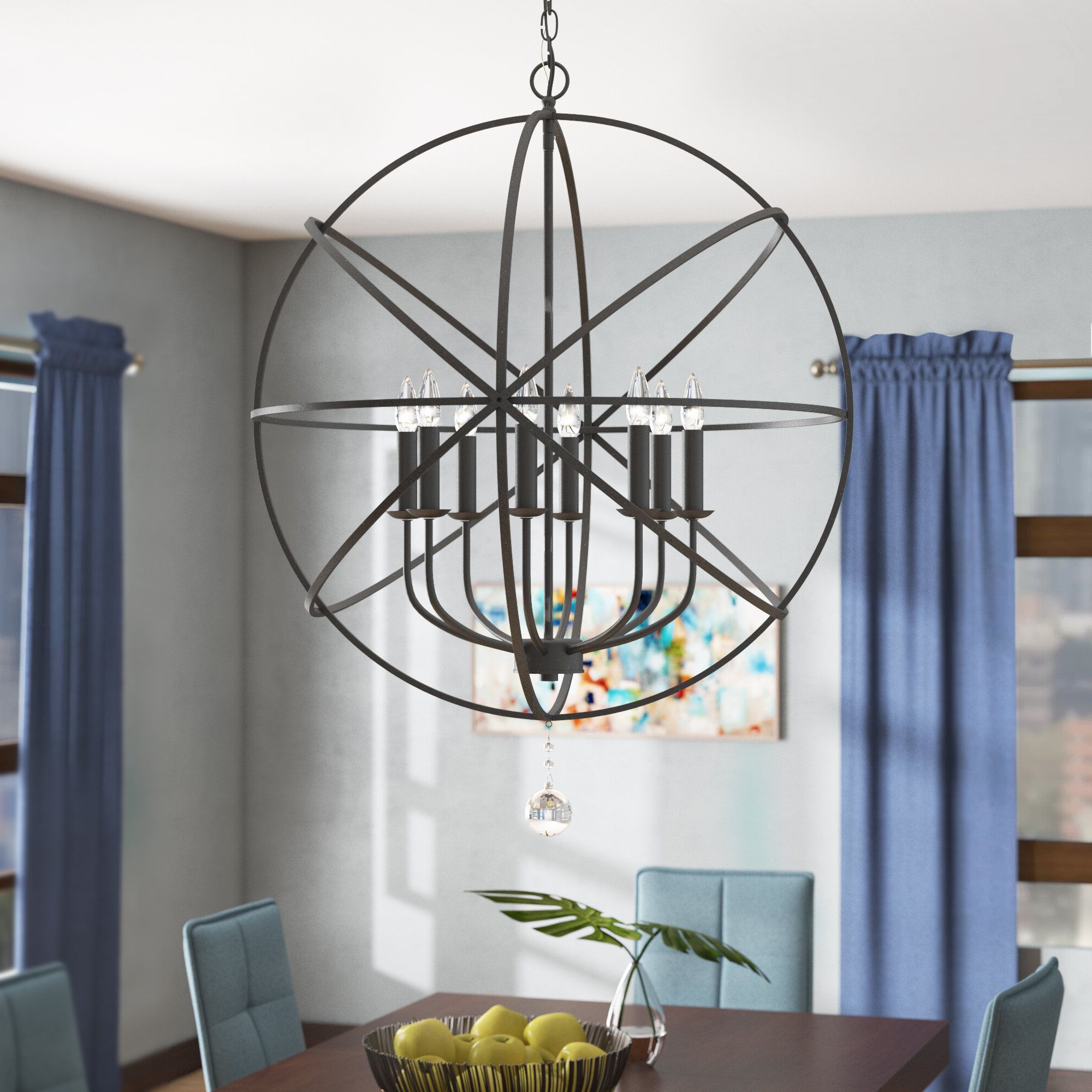 Mortimer 8 Light Globe Chandelier With Best And Newest Waldron 5 Light Globe Chandeliers (View 25 of 25)