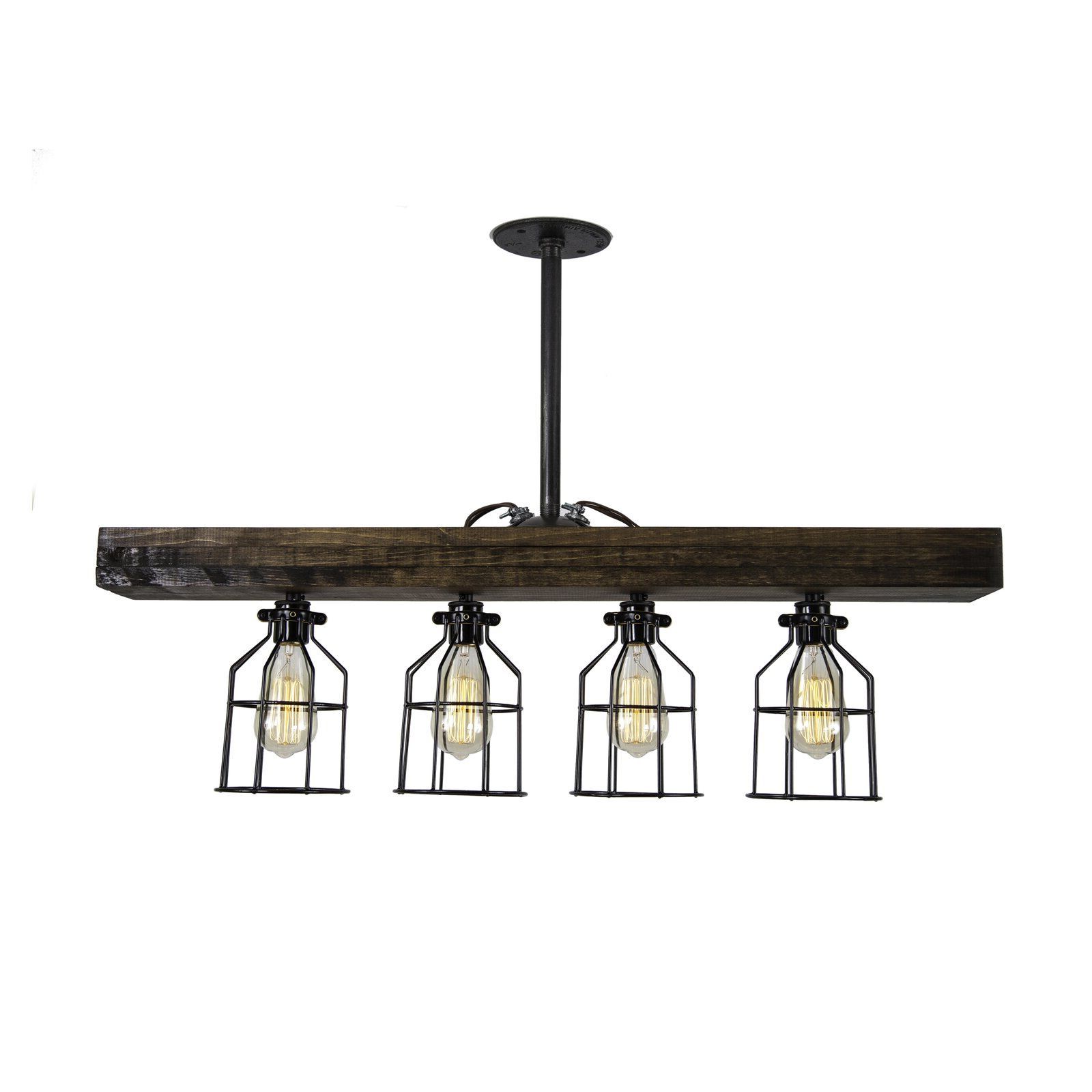 Most Current Delon 5 Light Kitchen Island Linear Pendants In West Ninth Vintage Triple Wood 4 Light Kitchen Island (View 25 of 25)