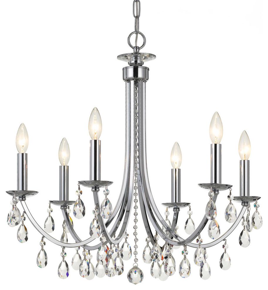 Most Current Elight Design Crystal 26" Wide Chrome Chandelier In Millbrook 5 Light Shaded Chandeliers (View 24 of 25)