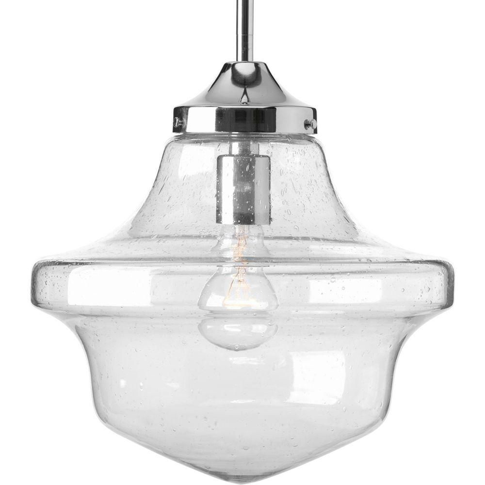 Most Recent 1 Light Single Schoolhouse Pendants Intended For Progress Lighting Schoolhouse Collection 1 Light Chrome Pendant (View 11 of 25)