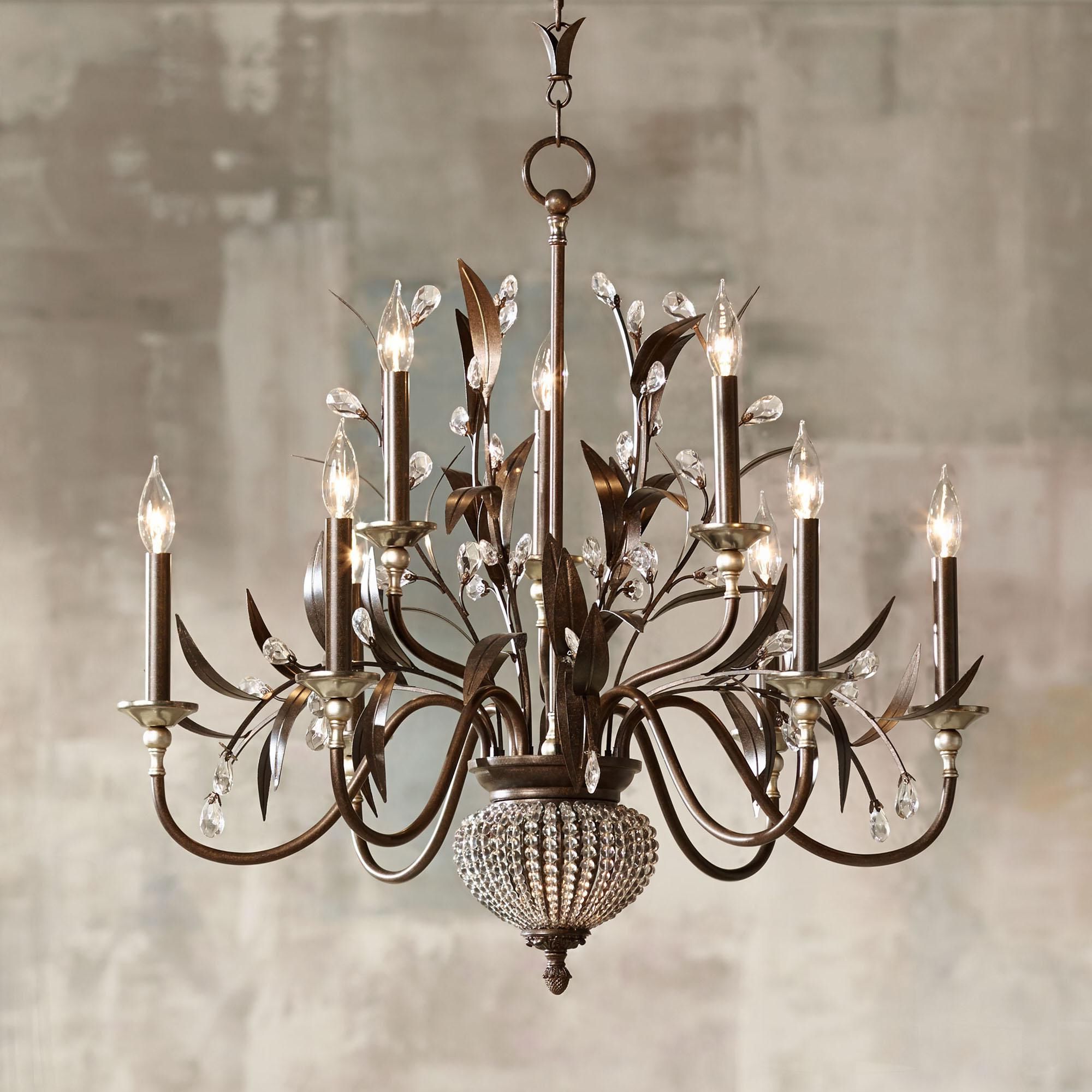 Most Recent Blanchette 5 Light Candle Style Chandeliers Inside Cristal De Lisbon Collection 32" Wide Two Tier Chandelier In (Photo 21 of 25)