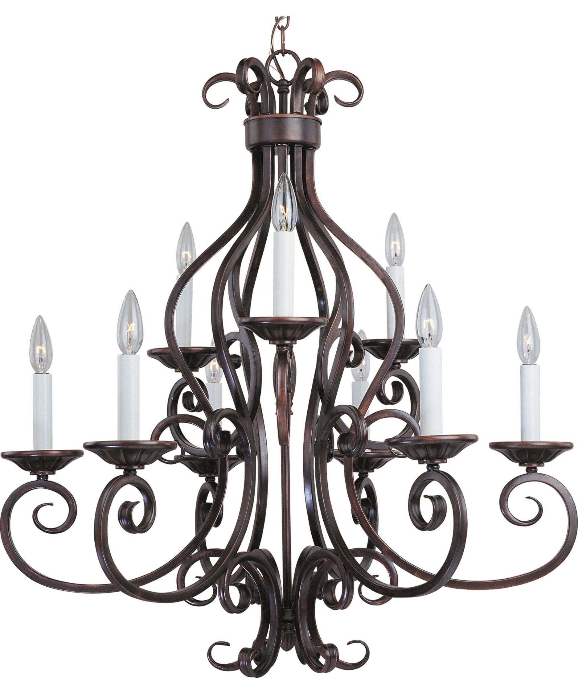 Most Recent Manor 29 Inch 9 Light Chandeliermaxim Lighting With Gaines 9 Light Candle Style Chandeliers (Photo 21 of 25)