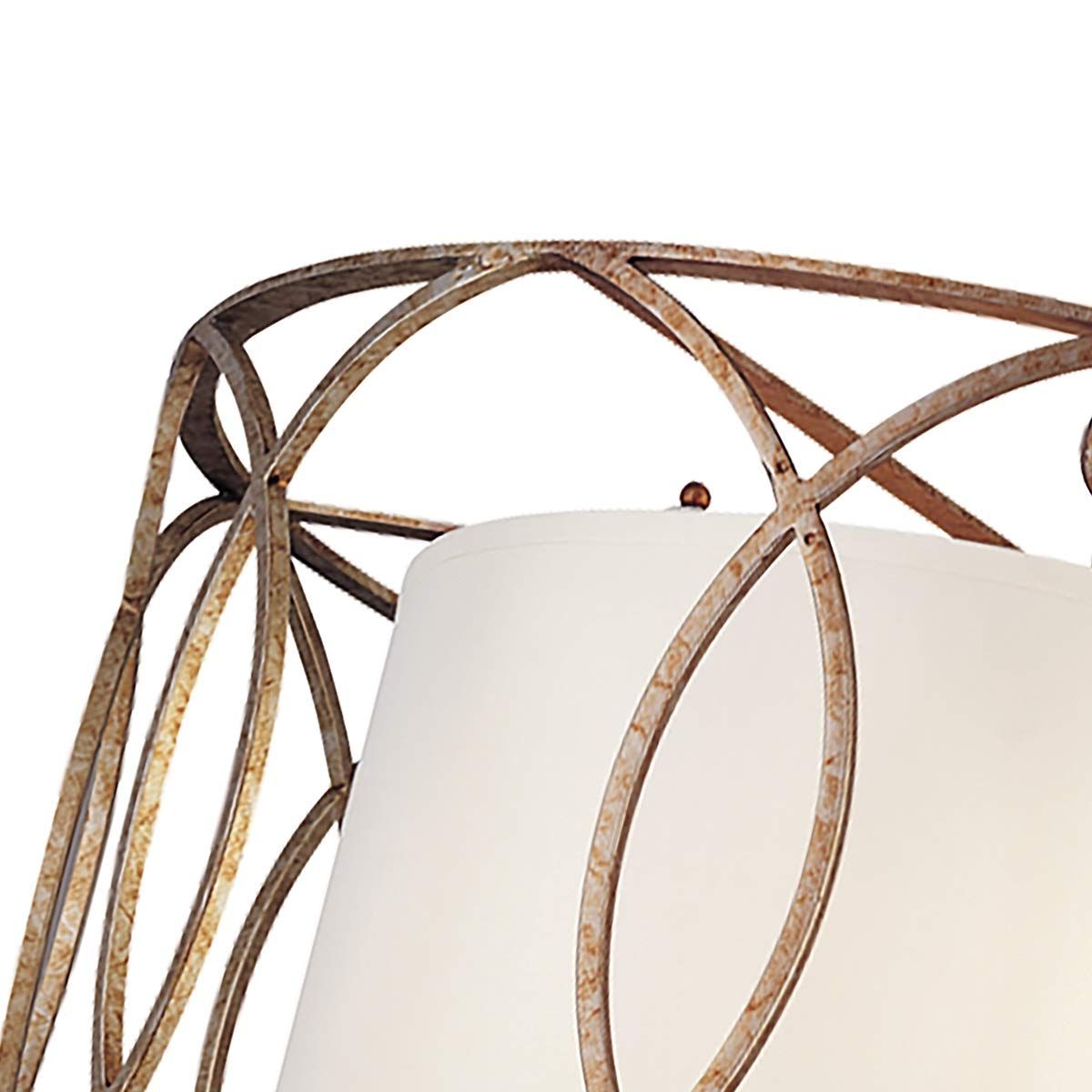 Most Recent Troy Lighting Sausalito 5 Light Chandelier – Silver Gold Finish With  Hardback Linen Shade In Balducci 5 Light Pendants (Photo 20 of 25)