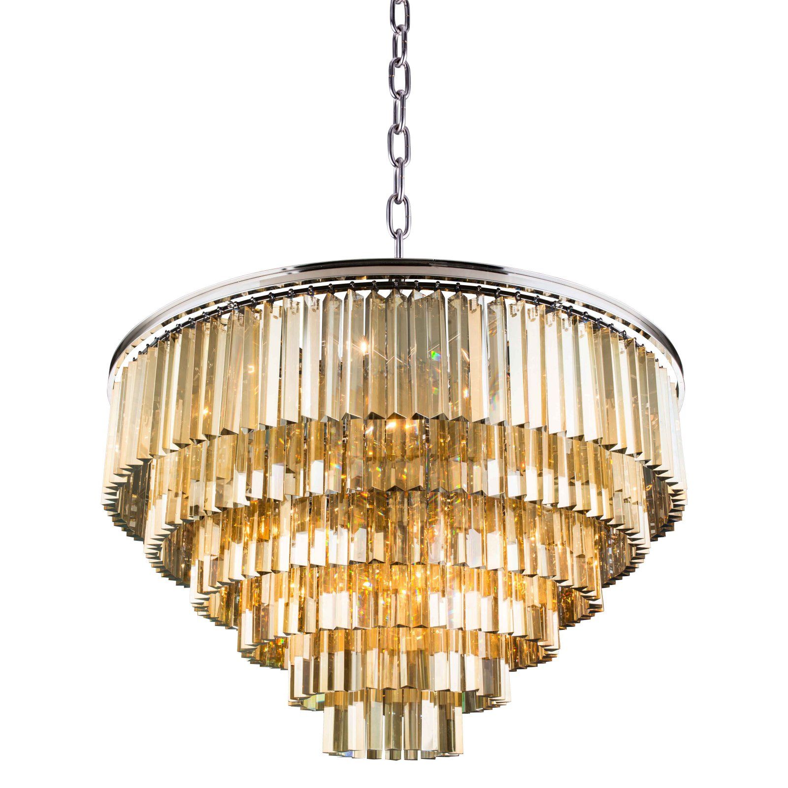 Most Recent Urban Classic Sydney Collection 44 In. Chandelier Golden For Benedetto 5 Light Crystal Chandeliers (Photo 21 of 25)