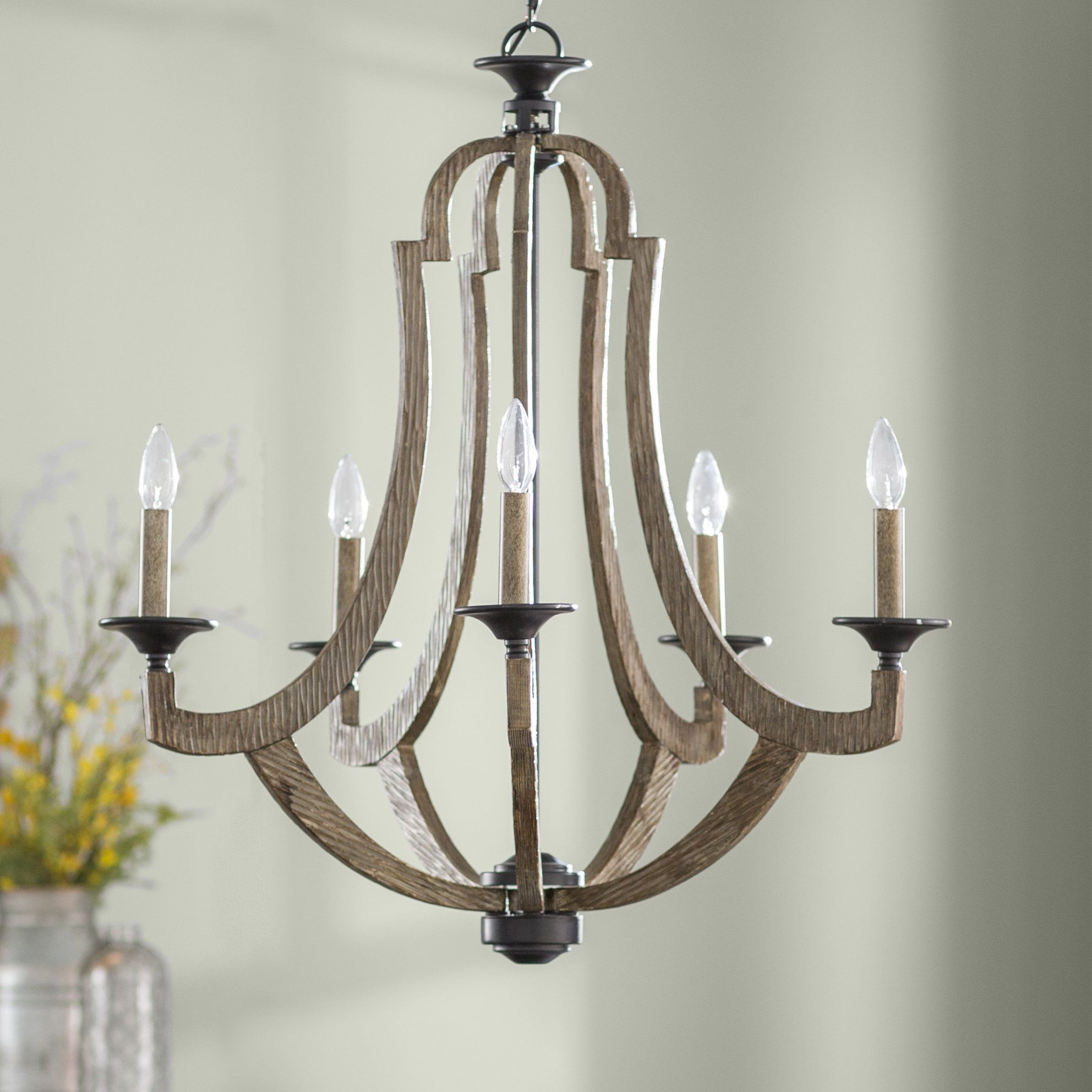 Most Recently Released Laurel Foundry Modern Farmhouse Marcoux 5 Light Empire Chandelier Regarding Phifer 6 Light Empire Chandeliers (Photo 25 of 25)