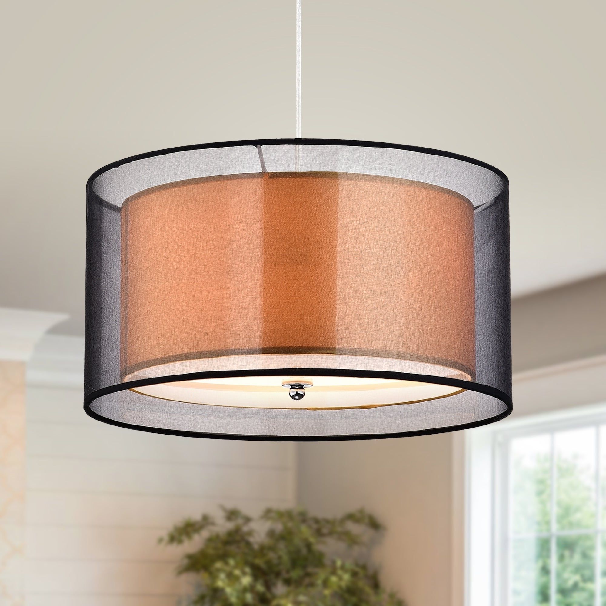 Most Up To Date Jill 4 Light Drum Chandeliers Within Jonah 3 Light Double Drum Shade Pendant (View 23 of 25)