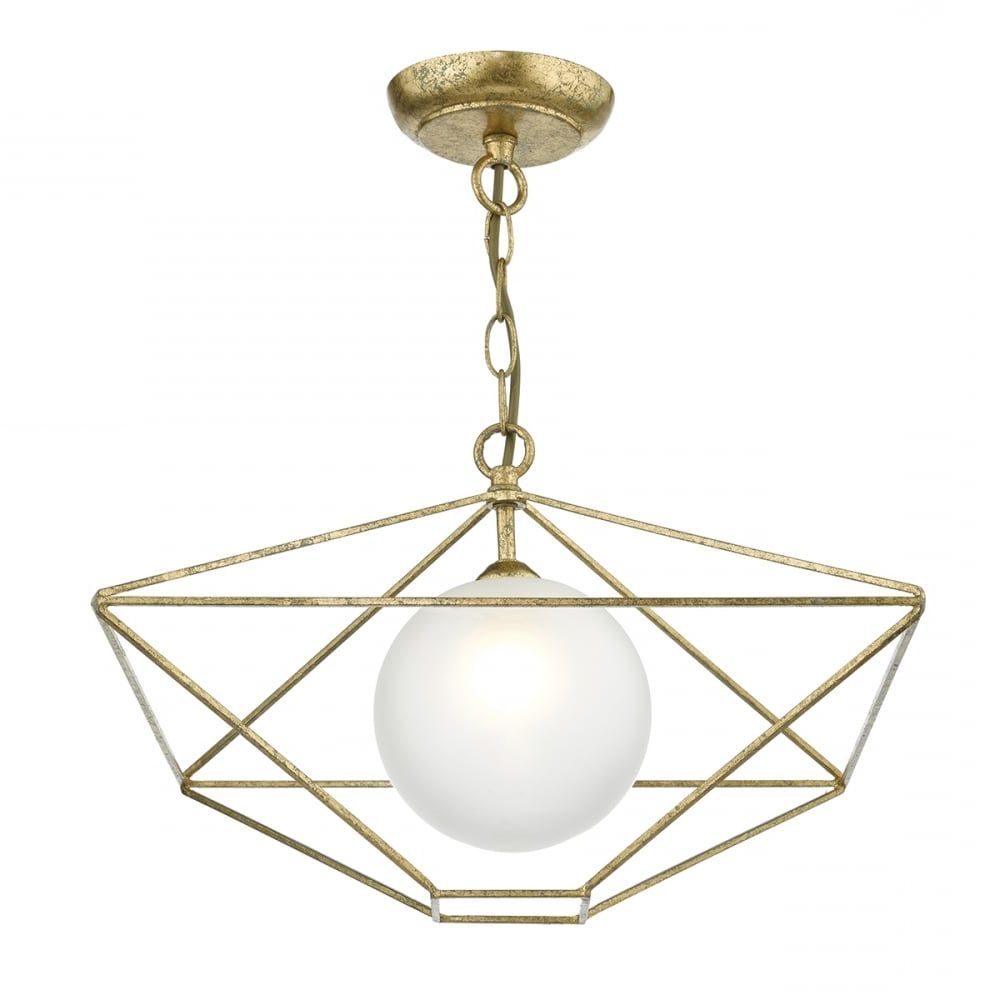 Newest Orsini Antique Gold Geometric Pendant With Opal Glass Globe In 1 Light Geometric Globe Pendants (View 11 of 25)