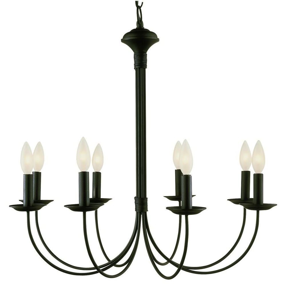 Newest Shaylee 8 Light Candle Style Chandeliers In Bel Air Lighting Stewart 8 Light Black Incandescent Ceiling (View 24 of 25)