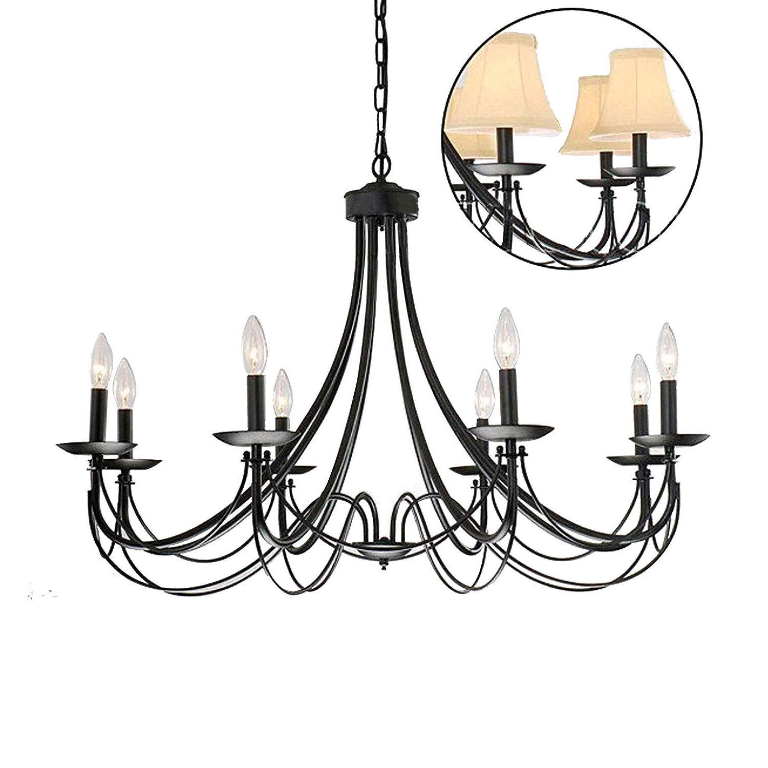 Preferred Iron 8 Light Black Chandelier With Regard To Hamza 6 Light Candle Style Chandeliers (View 12 of 25)