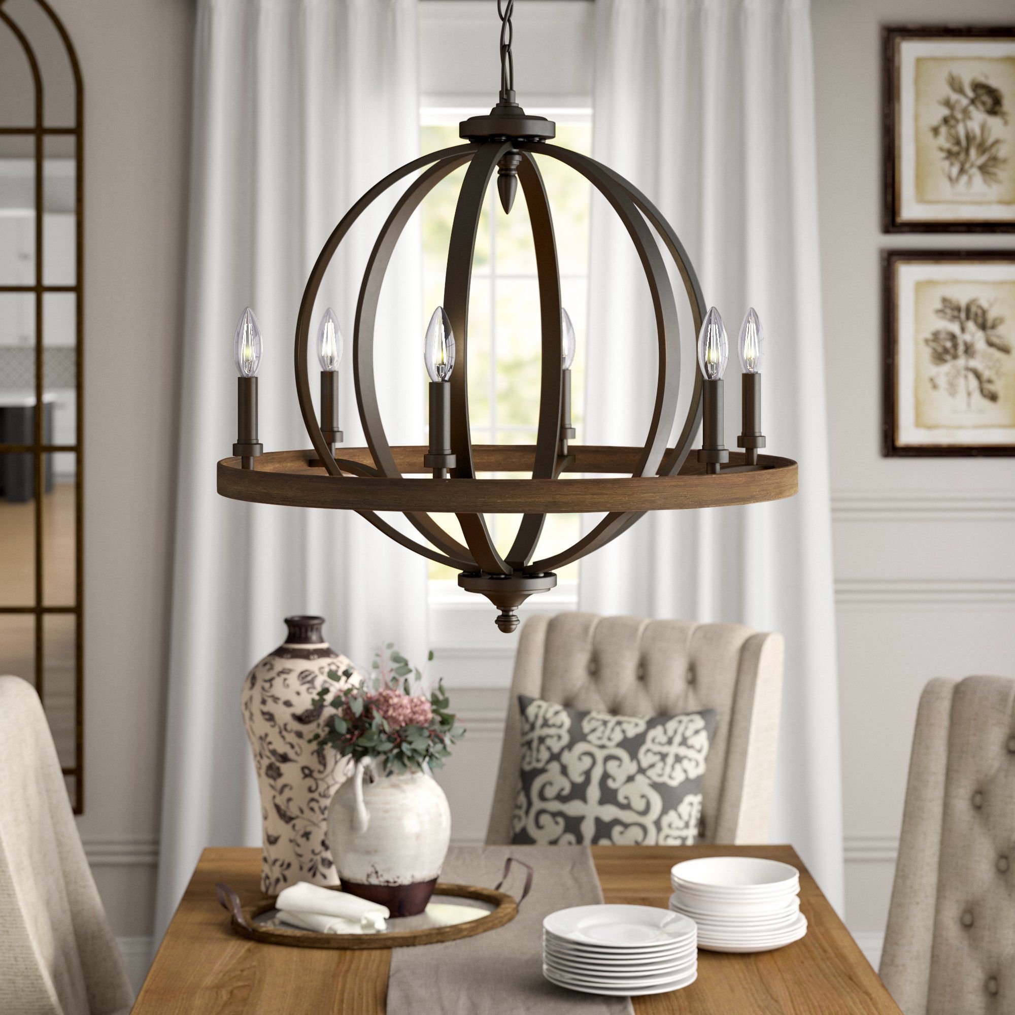 Ricciardo 4 Light Globe Chandeliers Intended For Favorite Bender 6 Light Candle Style Chandelier (Photo 23 of 25)