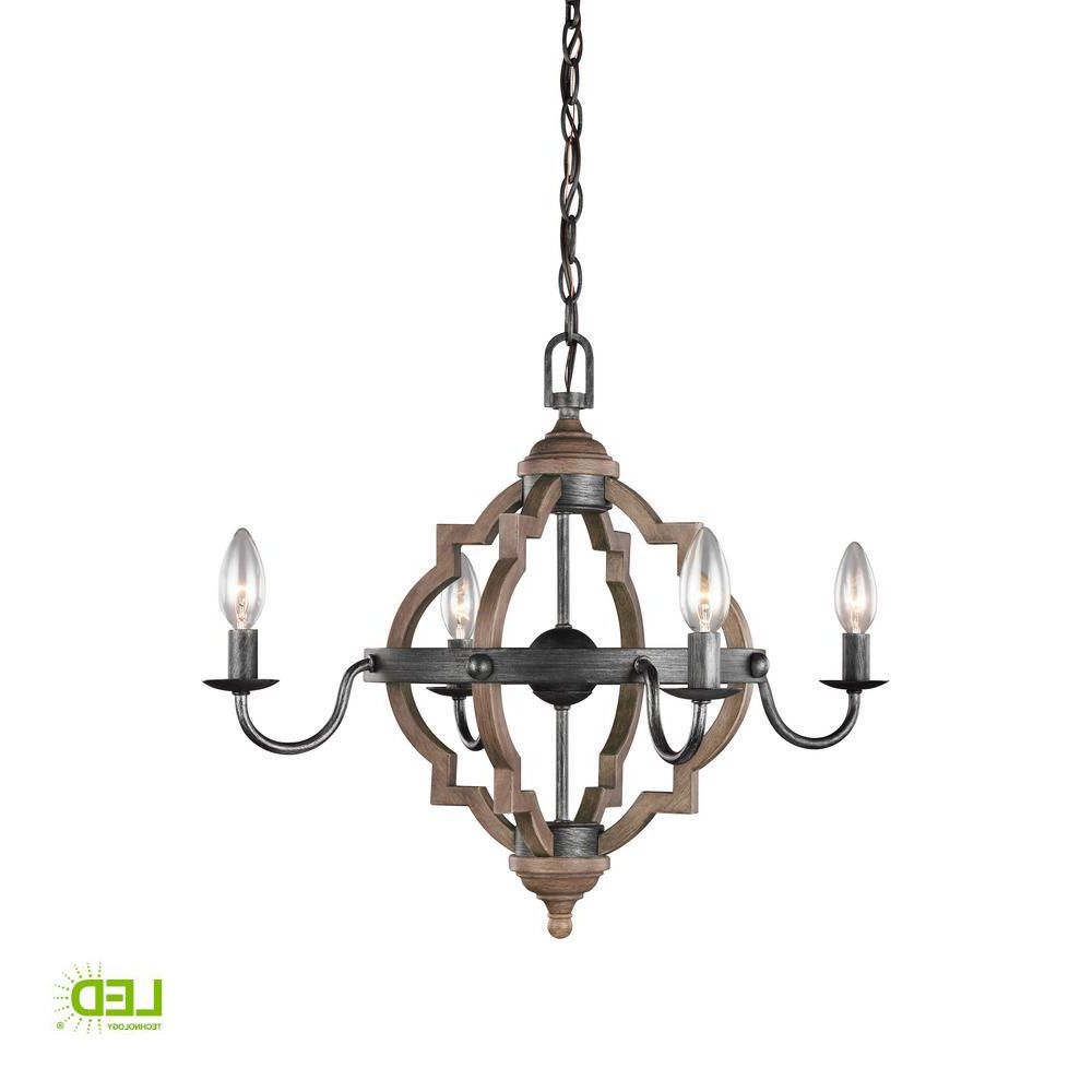 Sea Gull Lighting Socorro 22 In. W. 4 Light Weathered Gray Within Favorite Donna 4 Light Globe Chandeliers (Photo 23 of 25)