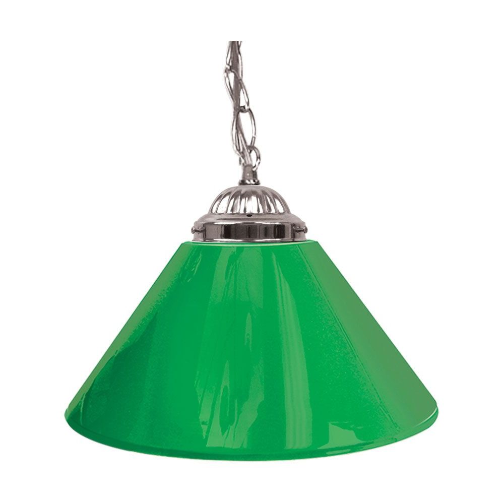 Trademark Gameroom Green Single Shade Gameroom Lamp, 14" (Silver Hardware) With Regard To Well Known Adriana Black 1 Light Single Dome Pendants (View 19 of 25)