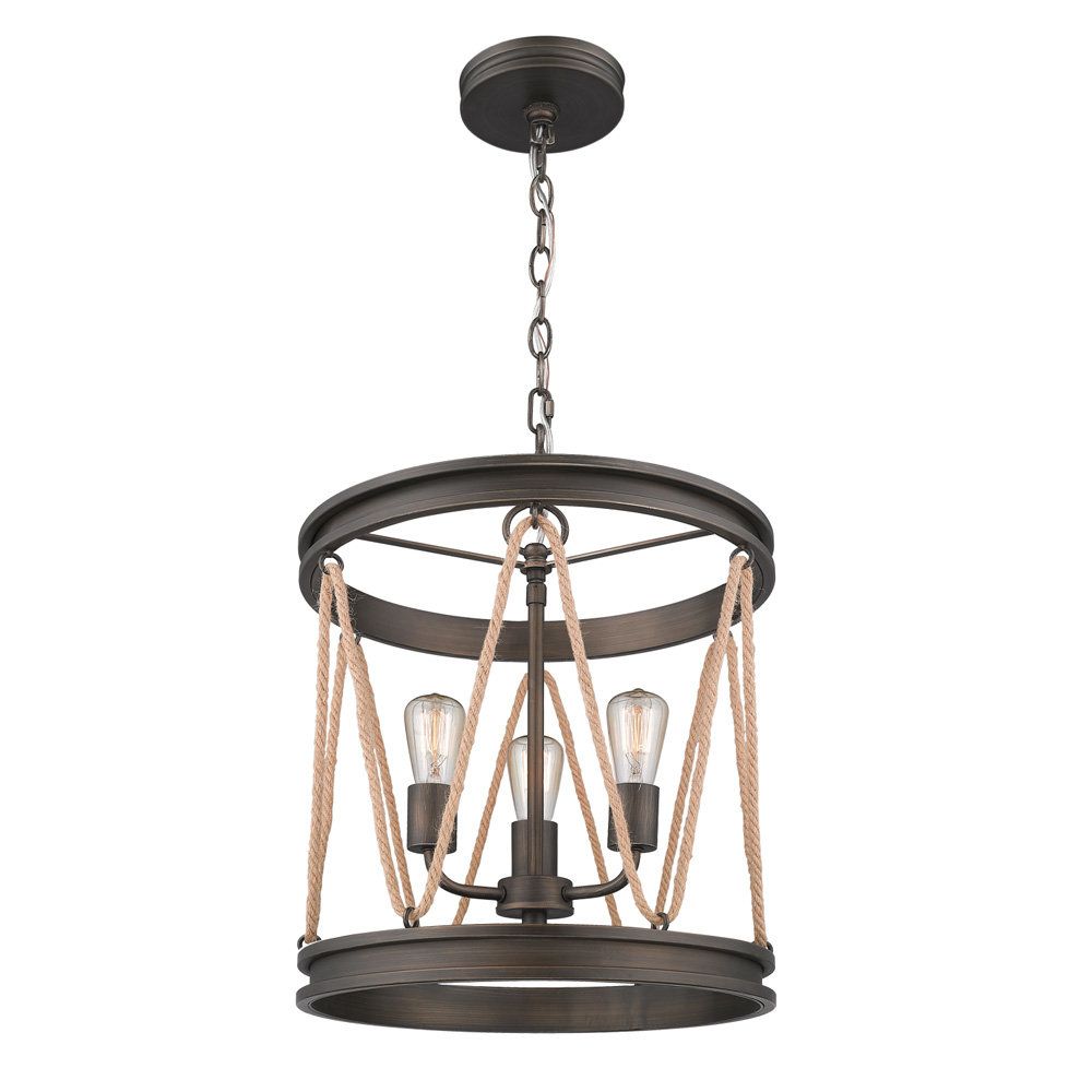 Well Liked 3 Light Lantern Cylinder Pendants Pertaining To Longfellow 3 Light Cylinder Pendant (View 10 of 25)