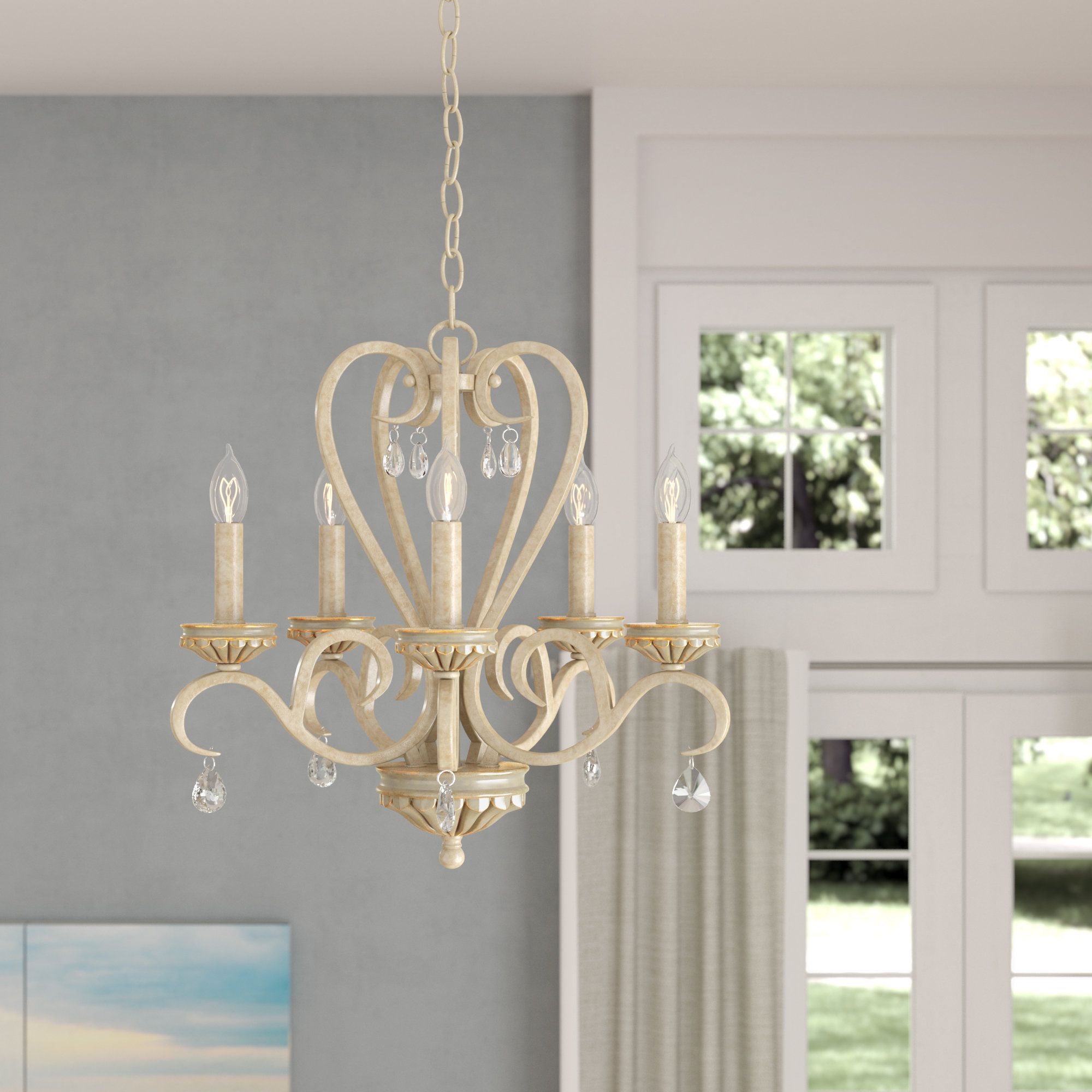 Widely Used Blanchette 5 Light Candle Style Chandeliers Intended For Khaled 5 Light Candle Style Chandelier (View 10 of 25)
