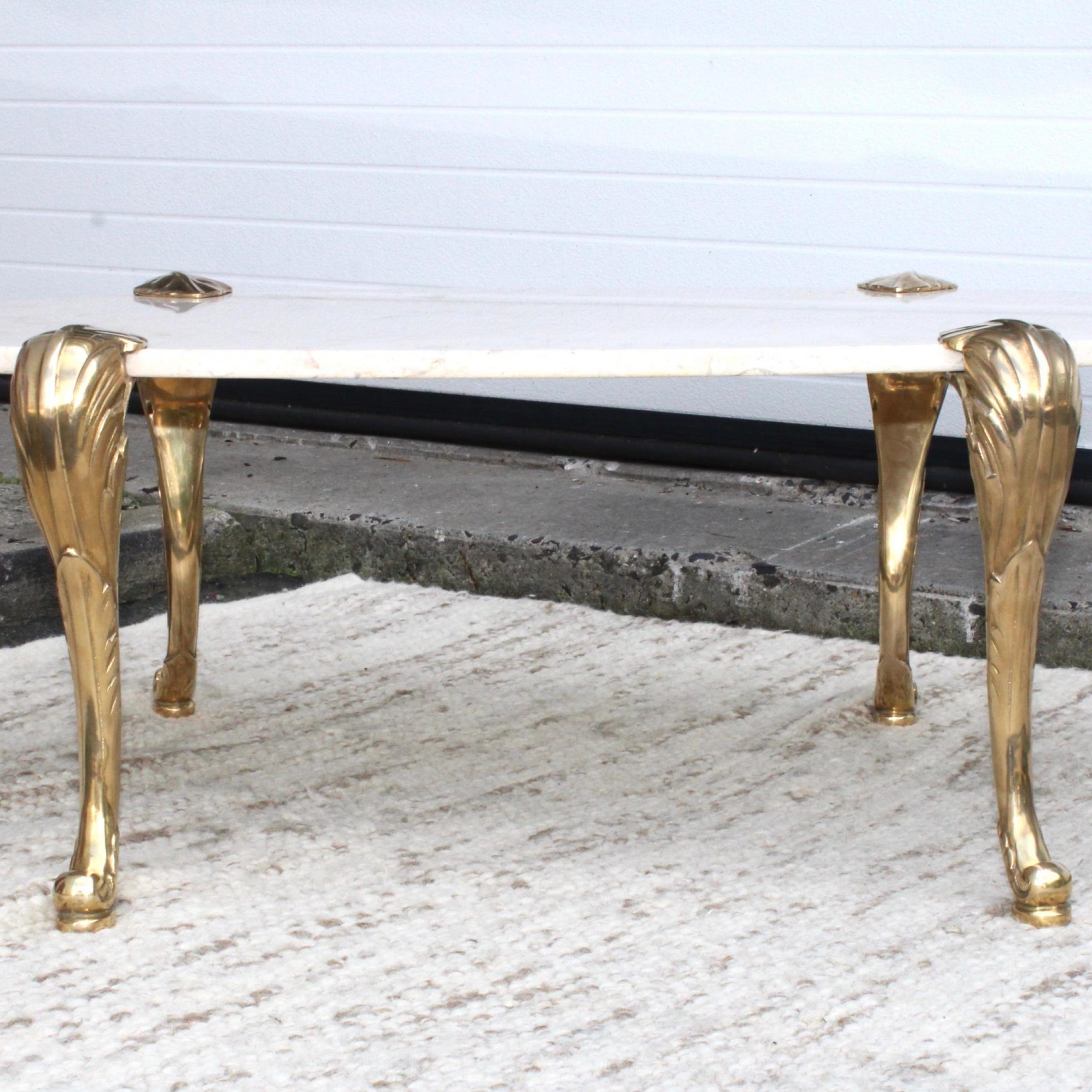 1970S Marble And Brass Coffee Table Attributed To Chapman Throughout Newest Chapman Marble Oval Dining Tables (View 25 of 25)