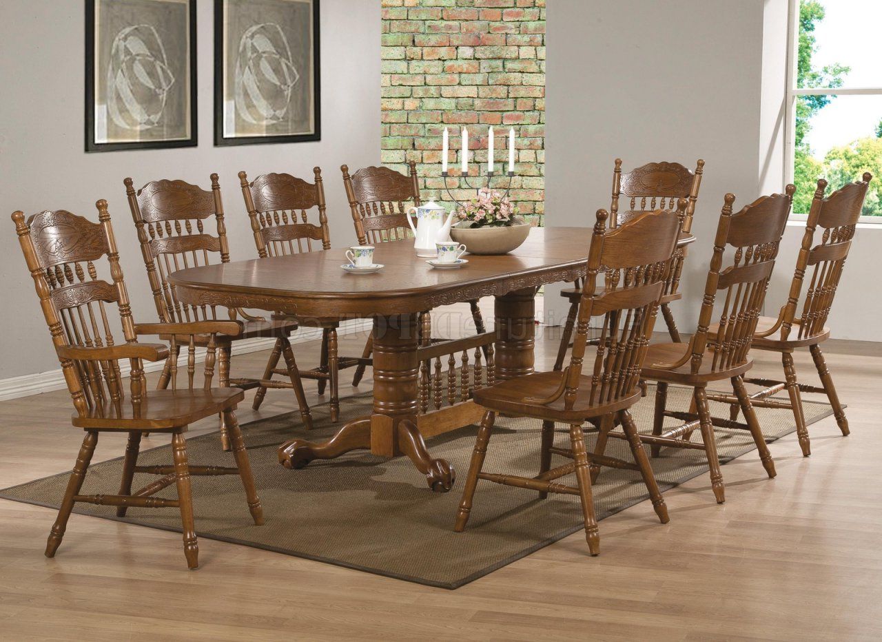2019 Brooks Dining Table 104271Coaster In Oak W/options With Regard To Brooks Dining Tables (View 2 of 25)