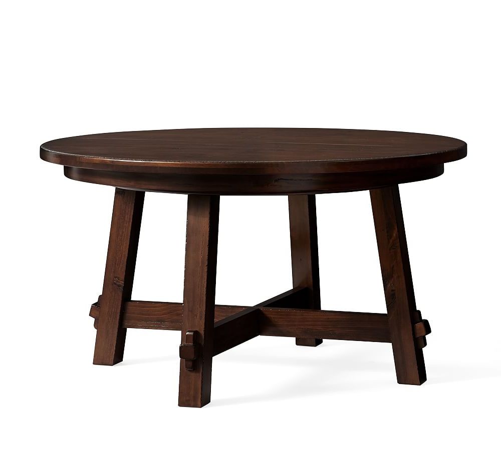 2019 Toscana Extending Pedestal Table, Tuscan Chestnut At Pottery Throughout Tuscan Chestnut Toscana Extending Dining Tables (View 7 of 25)