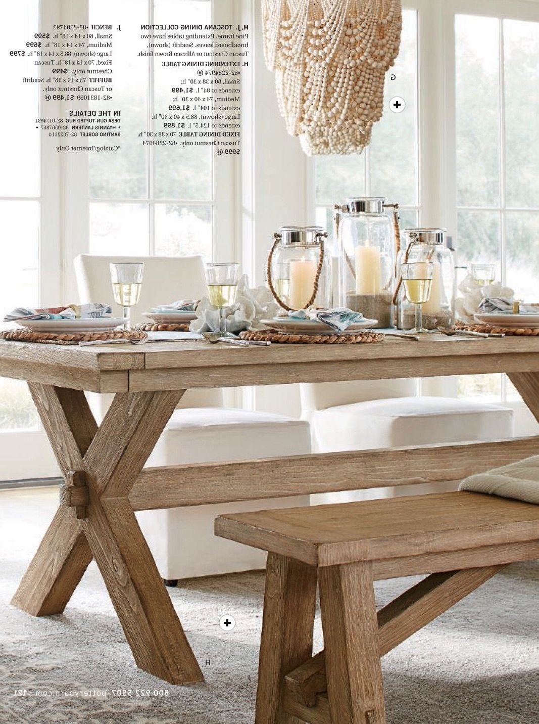 2019 Toscano Dining Table And Bench In Seadrift, Amelia Wood Bead Within Tuscan Chestnut Toscana Dining Tables (Photo 1 of 25)