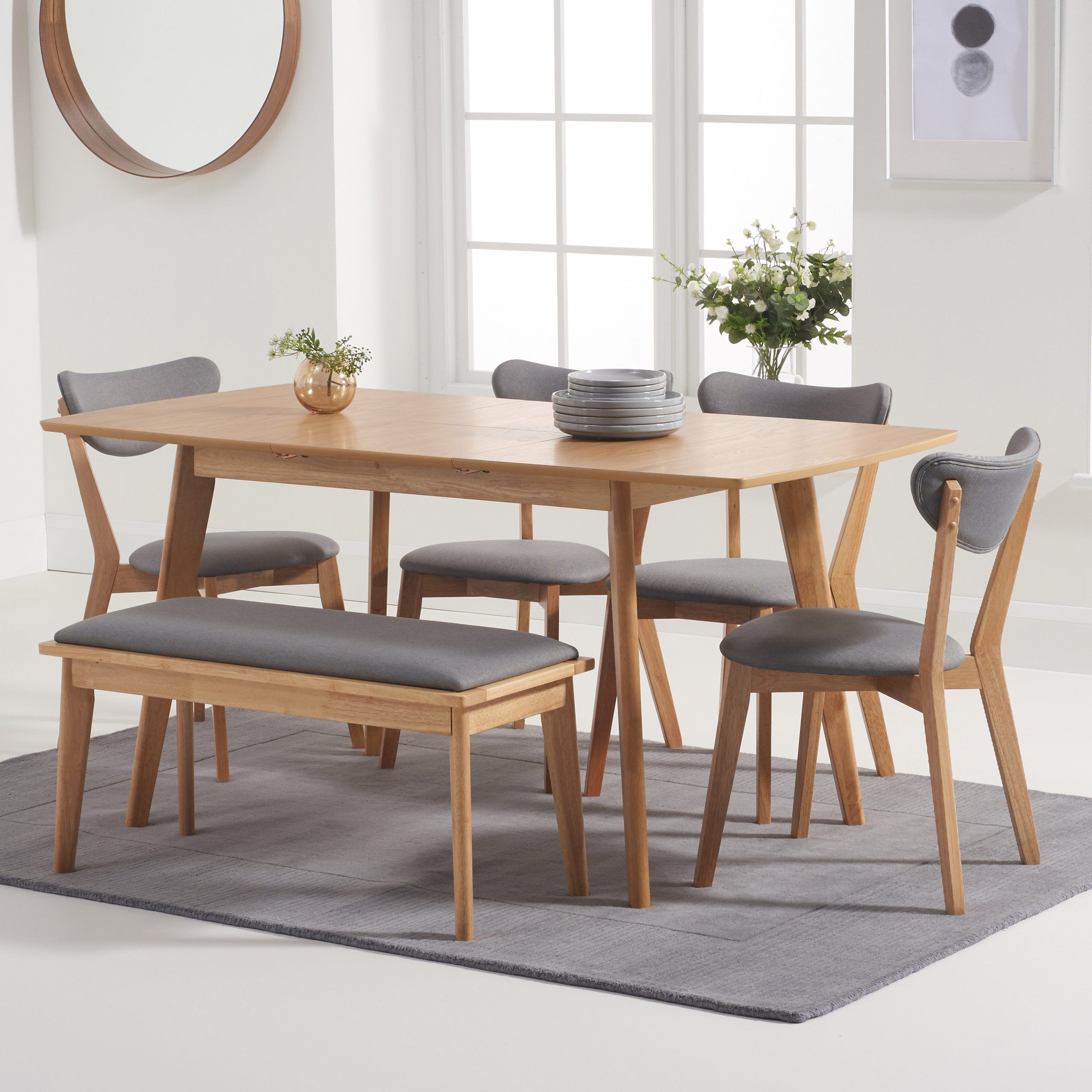 2020 Blackened Oak Benchwright Extending Dining Tables For Ideas About Extending Dining Bench, – Howellmagic Dining (View 18 of 25)