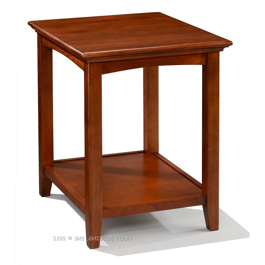 Alder Wood Mckenzie End Table With Shelf In Glazed Antique Cherry Finish Throughout Widely Used Alder Pub Tables (View 15 of 25)
