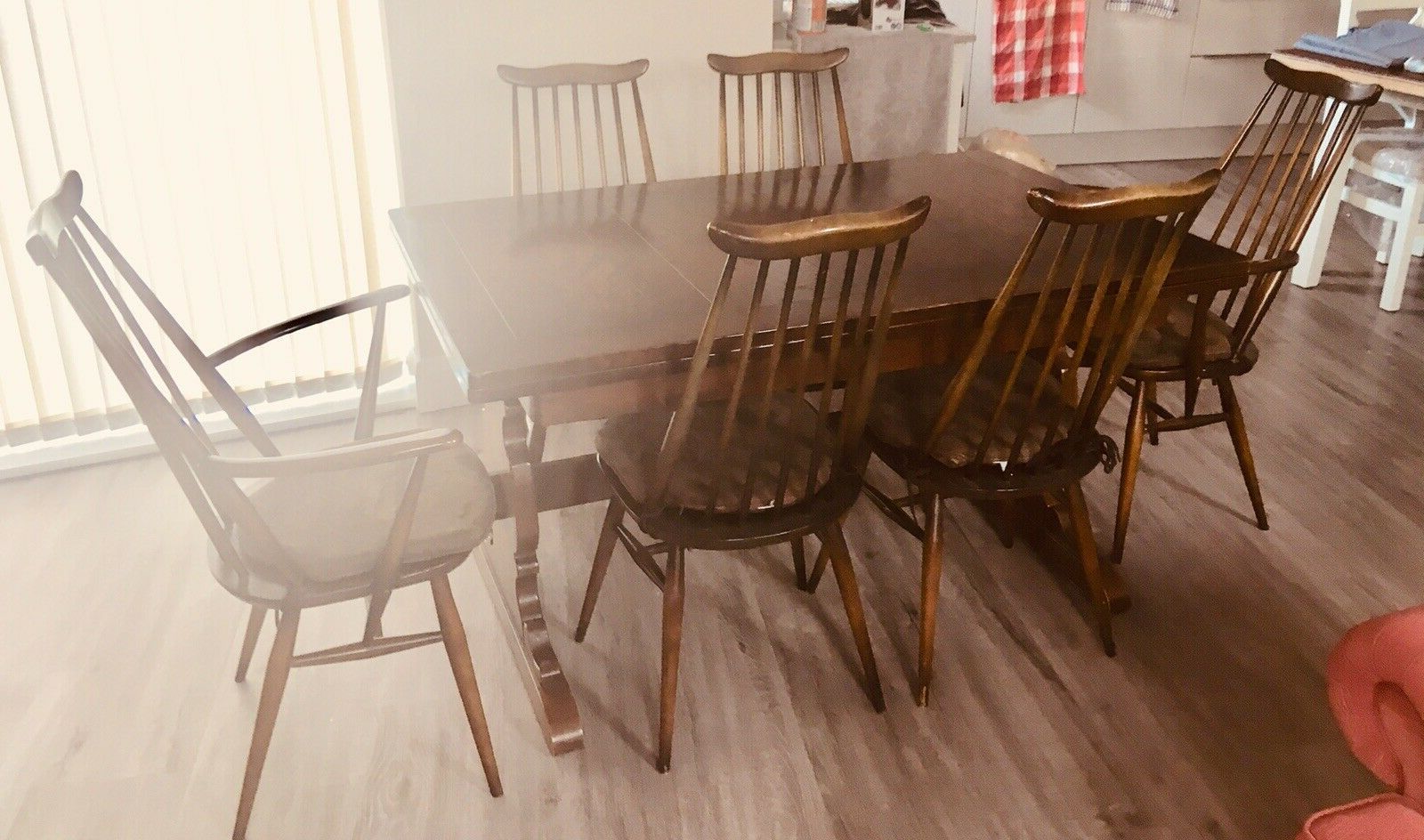 Antique Ercol Extending Extendable Dining Table & 6 Chairs. Can Seat  (View 24 of 25)