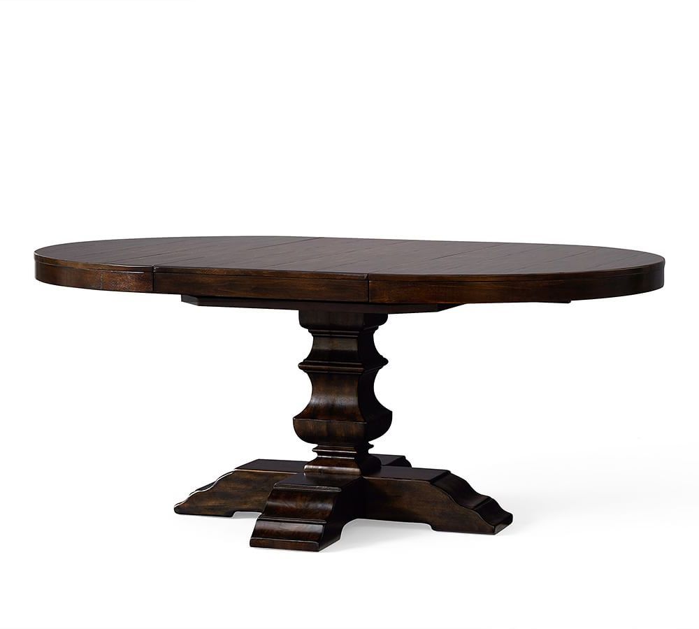 Banks Extending Pedestal Dining Table Pertaining To Widely Used Alfresco Brown Banks Pedestal Extending Dining Tables (View 1 of 25)