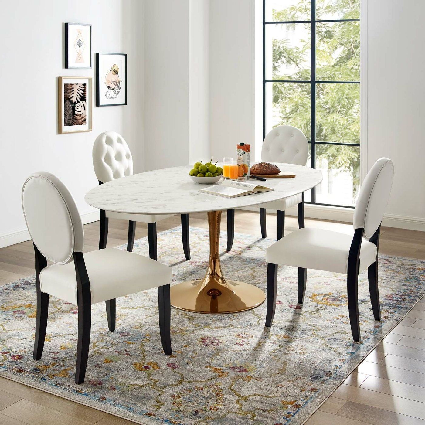 Chapman Marble Oval Dining Tables Intended For Most Recently Released Kylee Artificial Marble Oval Shaped Dining Table (View 6 of 25)