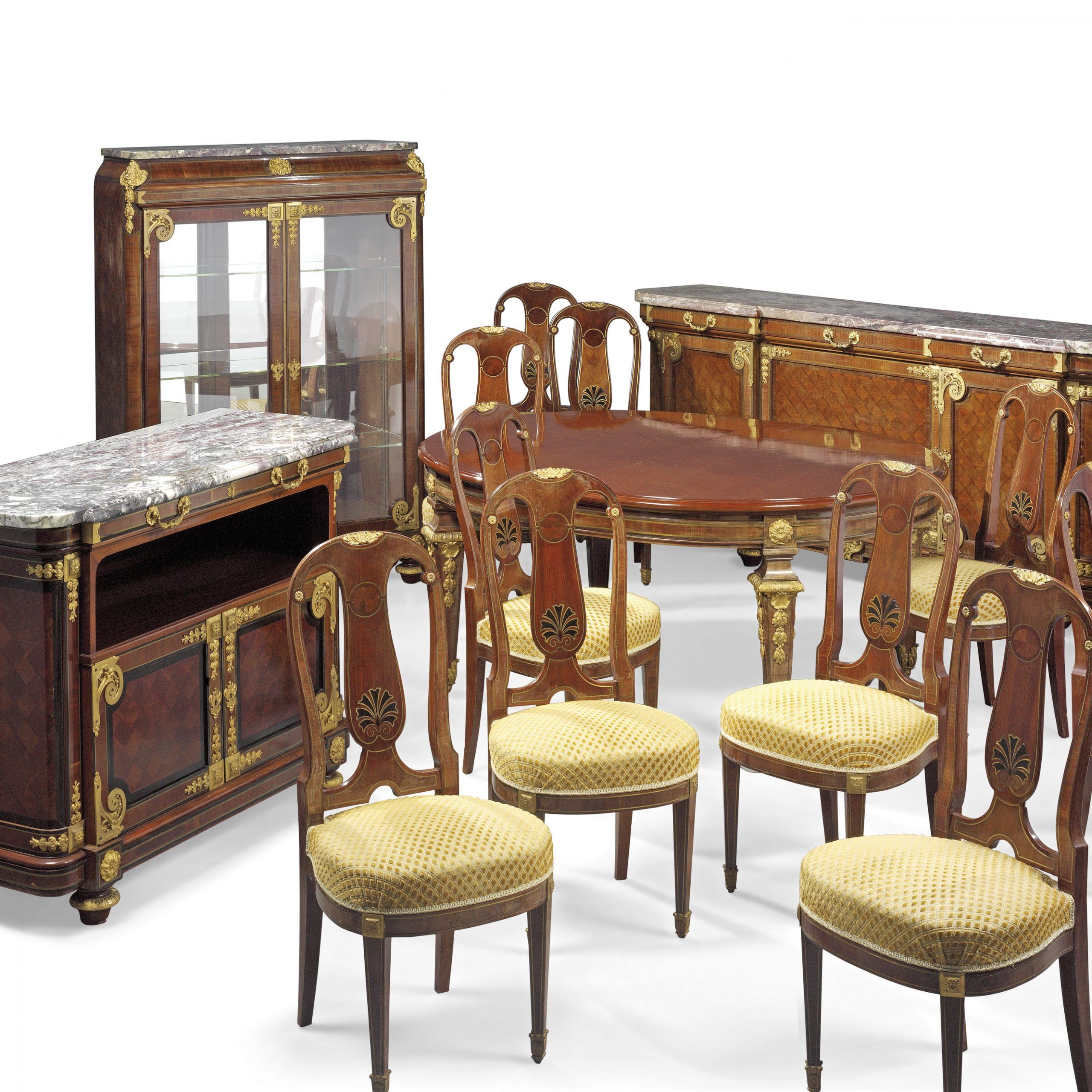 Christie Round Marble Dining Tables For Most Recent A French Ormolu Mounted Mahogany And Bois Satine Fourteen (View 15 of 25)