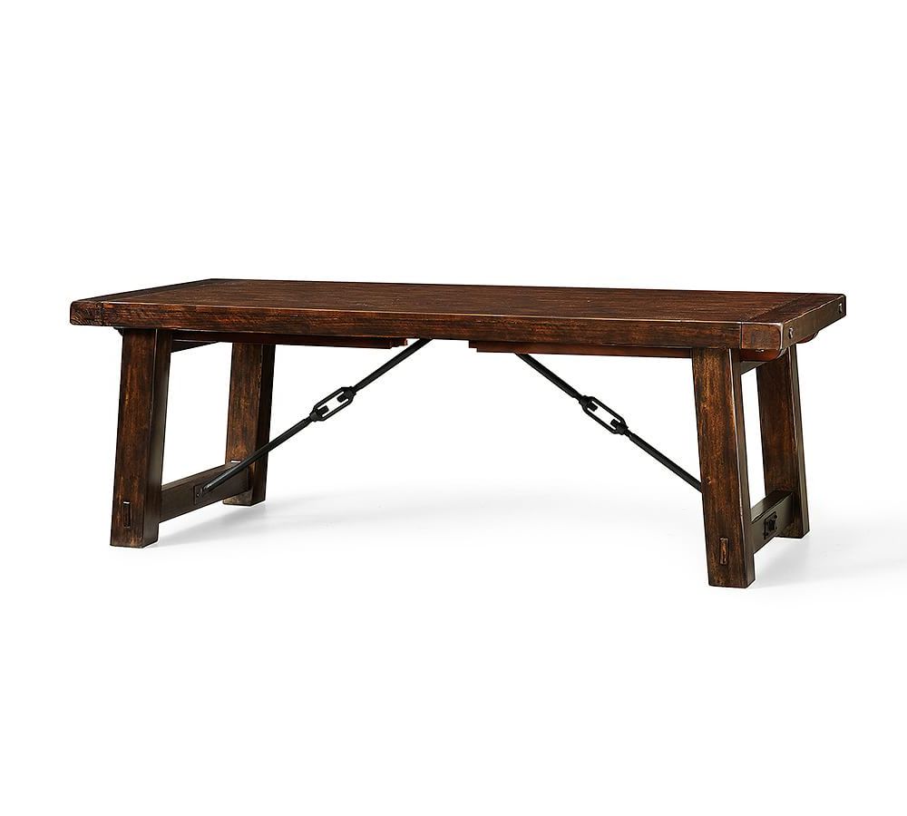 Current Benchwright Extending Dining Table, 86 X 42" Rustic Mahogany Intended For Rustic Mahogany Extending Dining Tables (View 1 of 25)