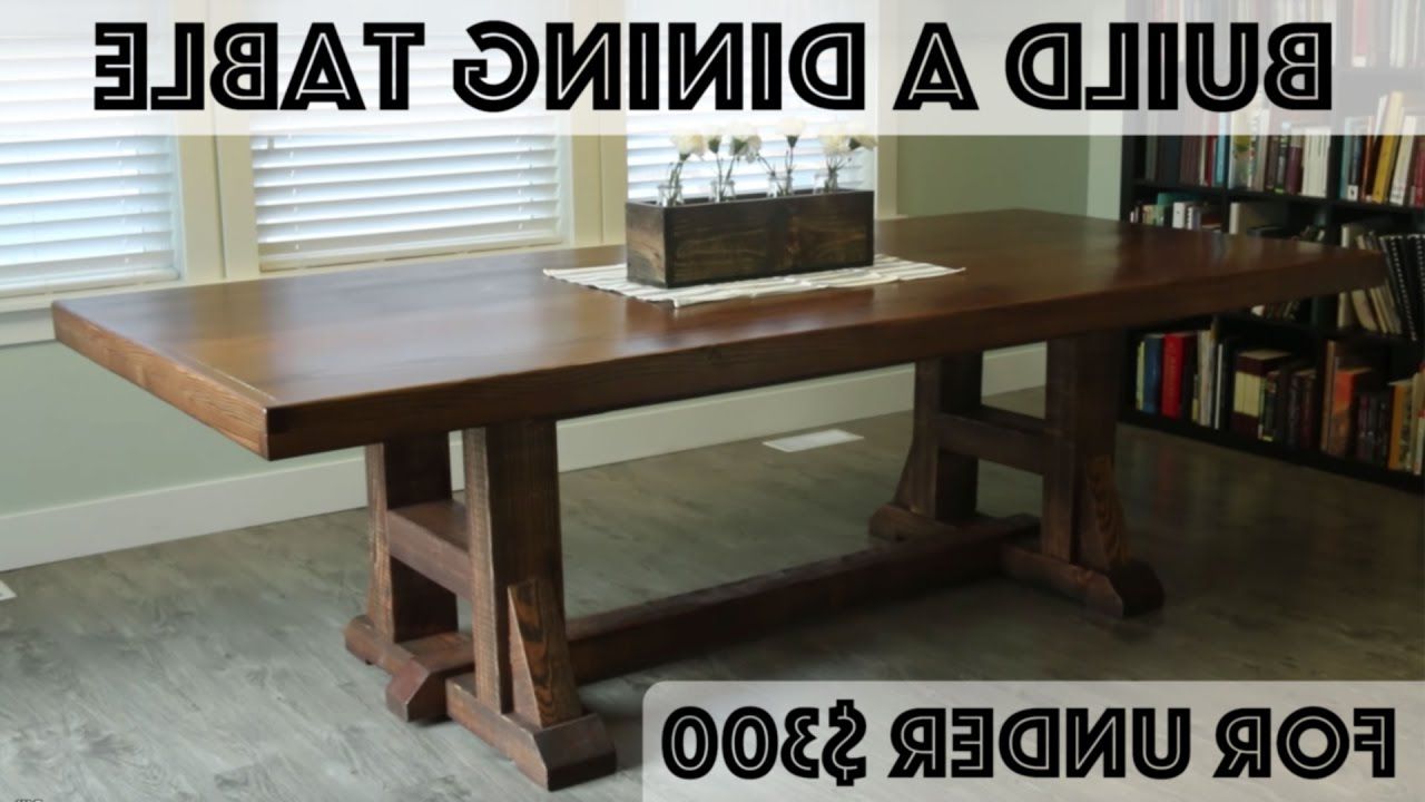 Diy Dining Table: Pottery Barn Inspired Farmhouse Table Intended For Preferred Rustic Mahogany Benchwright Pedestal Extending Dining Tables (Photo 23 of 25)