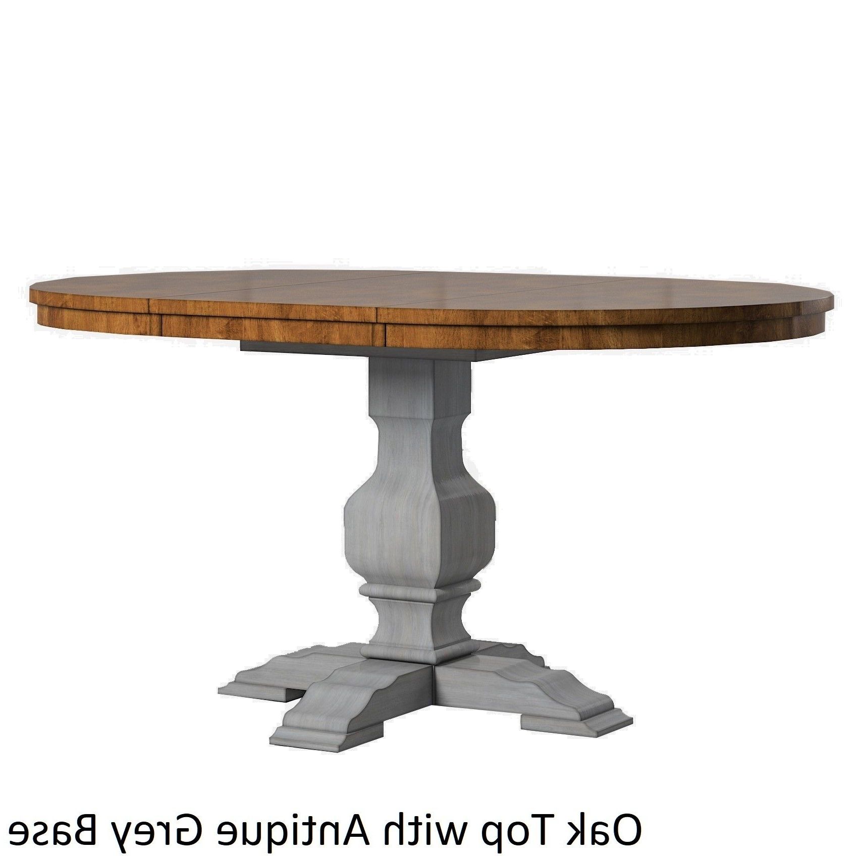 Eleanor Two Tone Oval Solid Wood Top Extending Dining Tableinspire Q  Classic Pertaining To Most Popular Blackened Oak Benchwright Pedestal Extending Dining Tables (View 6 of 25)