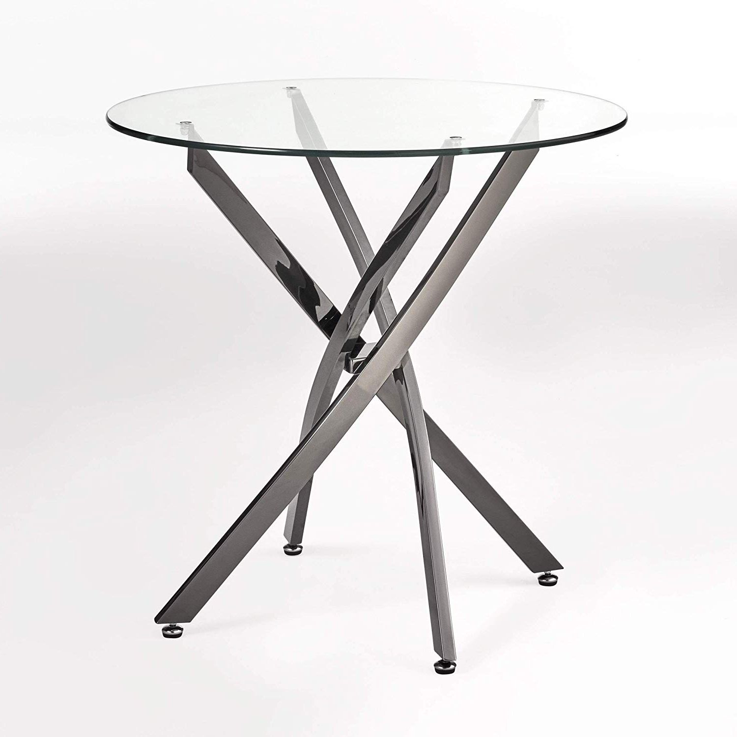 Fashionable Christopher Knight Home King Contemporary Stainless Steel Bistro Dining  Table With Tempered Glass Top, Black, Clear Throughout Blair Bistro Tables (View 3 of 25)