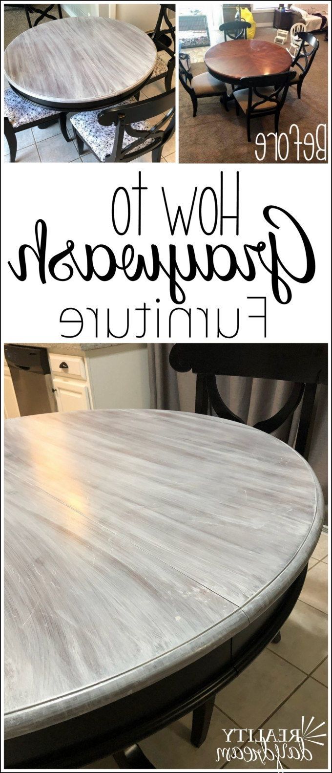 Fashionable Farmhouse Graywash Technique – Reality Daydream Intended For Gray Wash Benchwright Dining Tables (View 20 of 25)