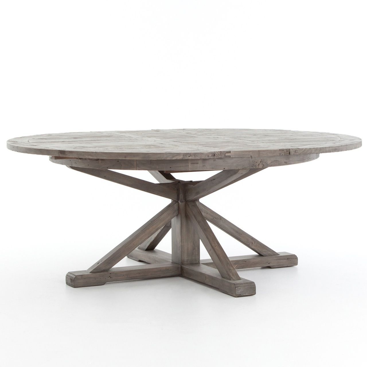 Favorite Black Olive Hart Reclaimed Pedestal Extending Dining Tables Pertaining To Cintra Reclaimed Wood Extending Round Dining Table 63"  Gray (Photo 1 of 25)