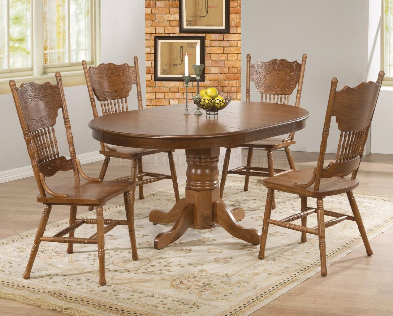 Favorite Brooks Dining Tables Pertaining To 104261 Brooks 5Pc Dining Setcoaster In Oak W/options (View 25 of 25)