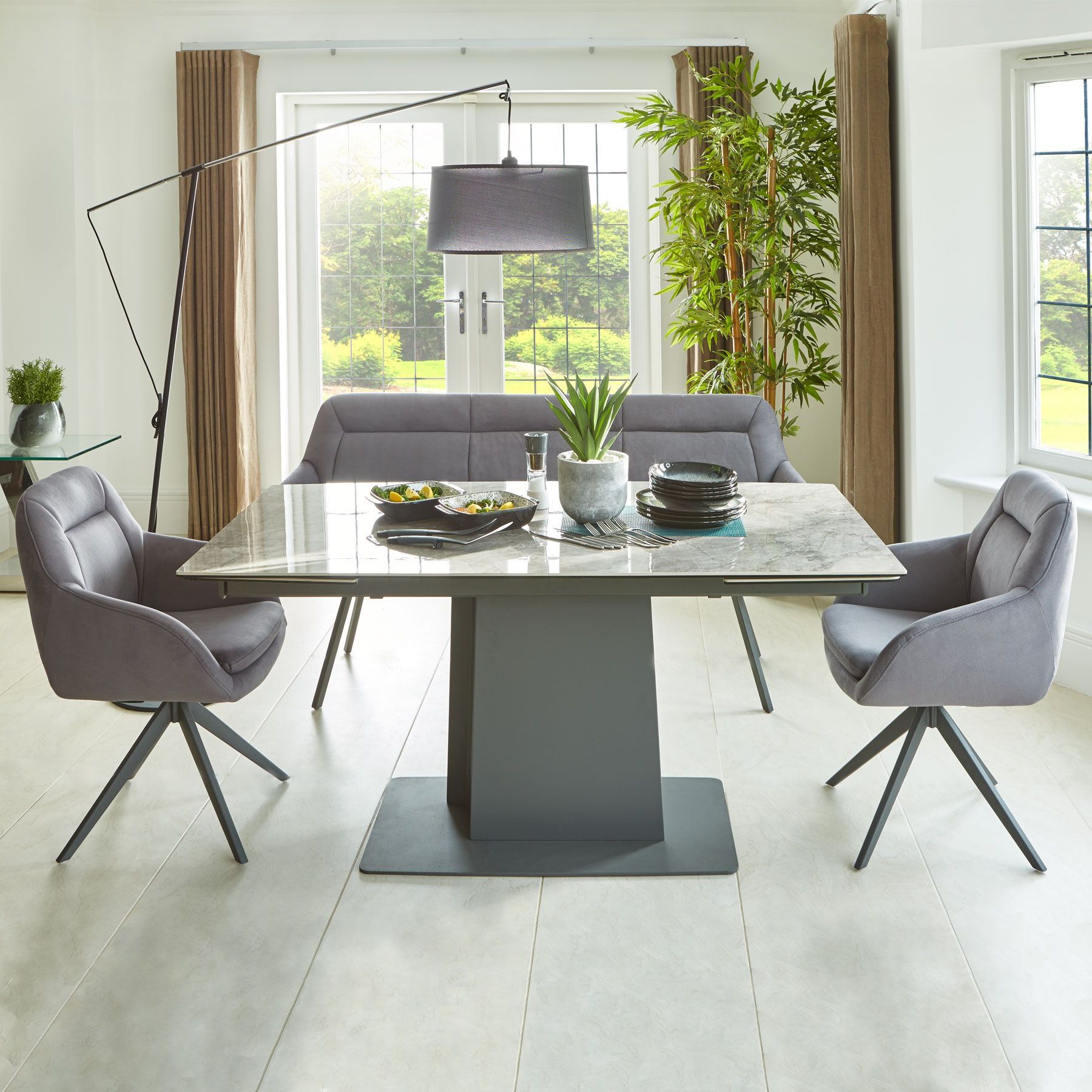 Favorite Gray Wash Benchwright Pedestal Extending Dining Tables For Ideas About Extending Dining Bench, – Howellmagic Dining (View 25 of 25)