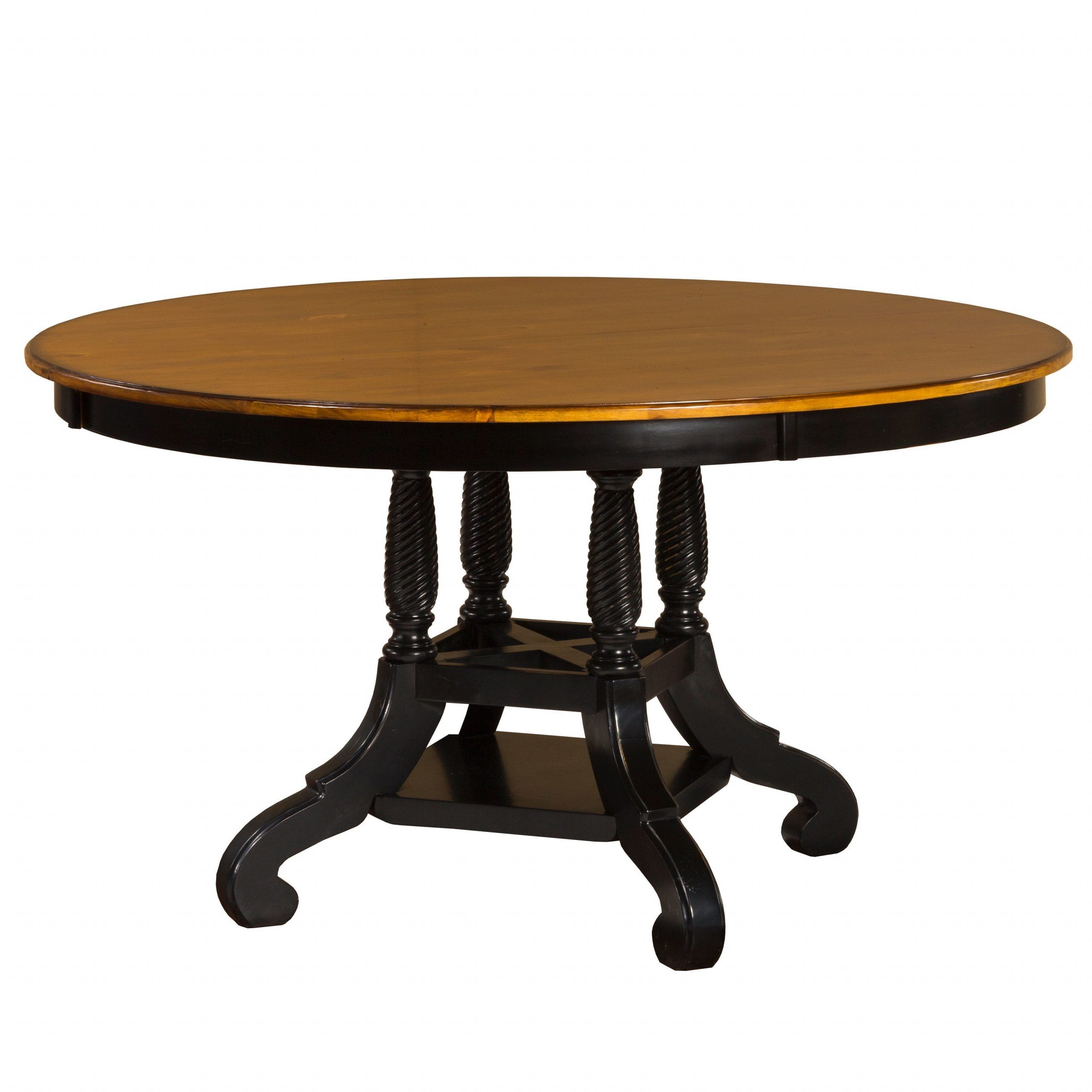 Favorite Hillsdale Furniture Wilshire Rubbed Black Wood Round Table Intended For Blackened Oak Benchwright Extending Dining Tables (Photo 23 of 25)