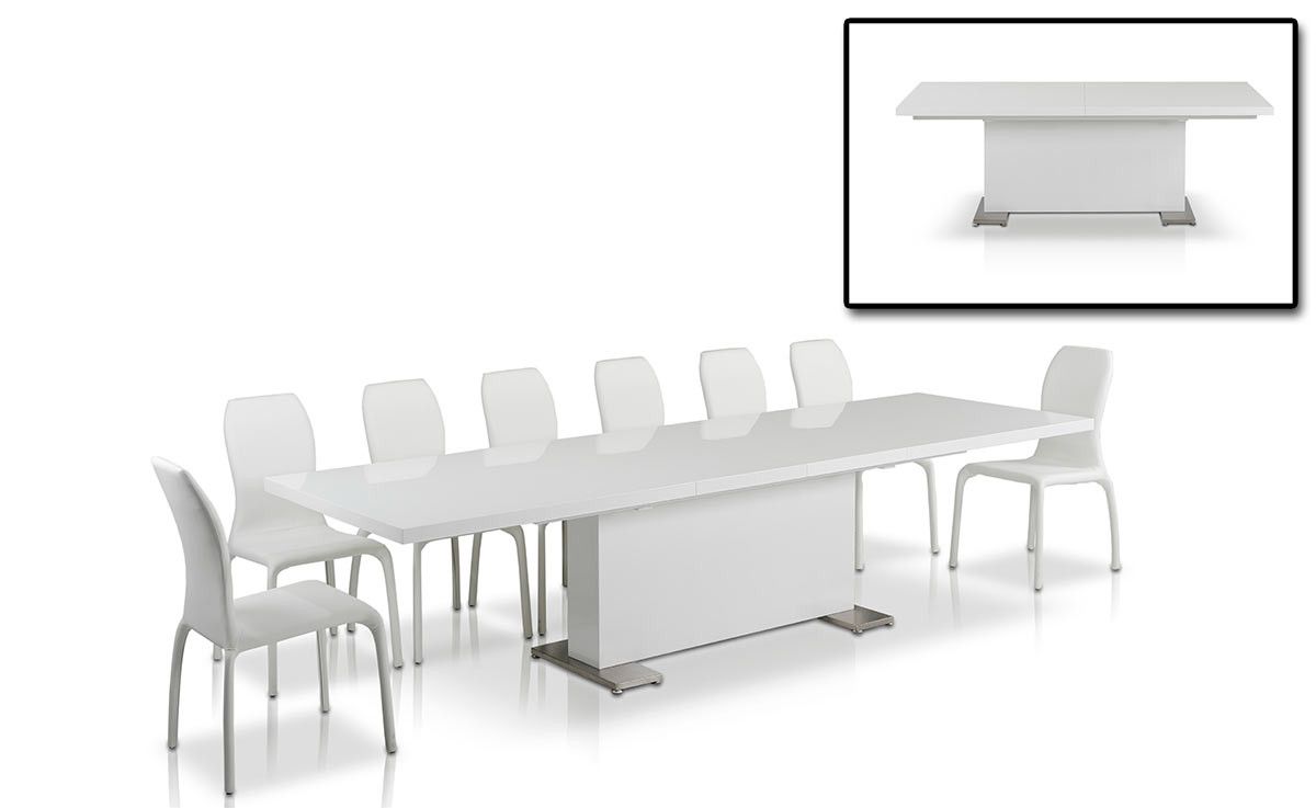 Faye Extending Dining Tables Pertaining To Most Recent Bono Modern White Dining Table (View 21 of 25)