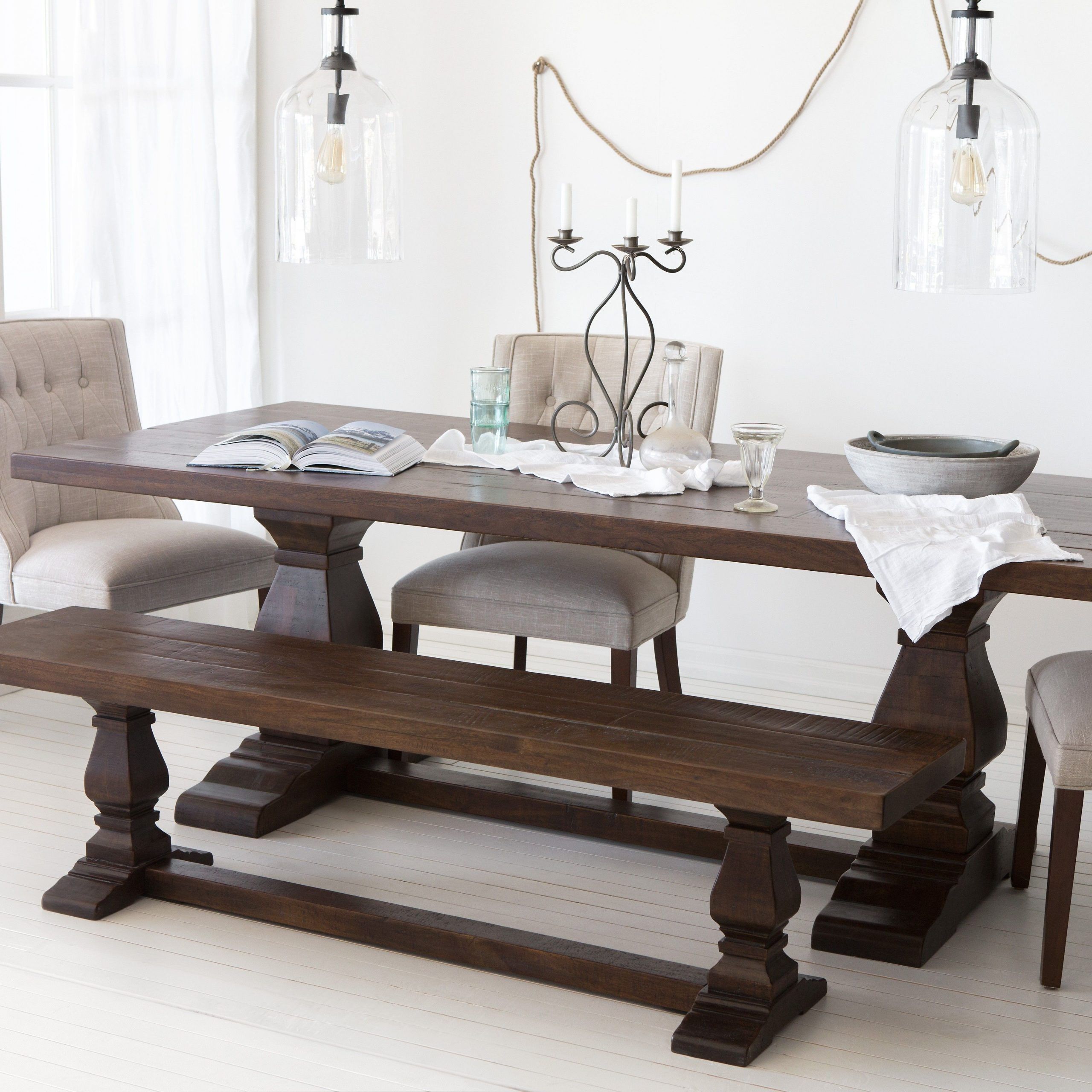 Gray Wash Banks Extending Dining Tables In Preferred Castle Acacia Wood Dining Table 220cm (87" (View 4 of 25)