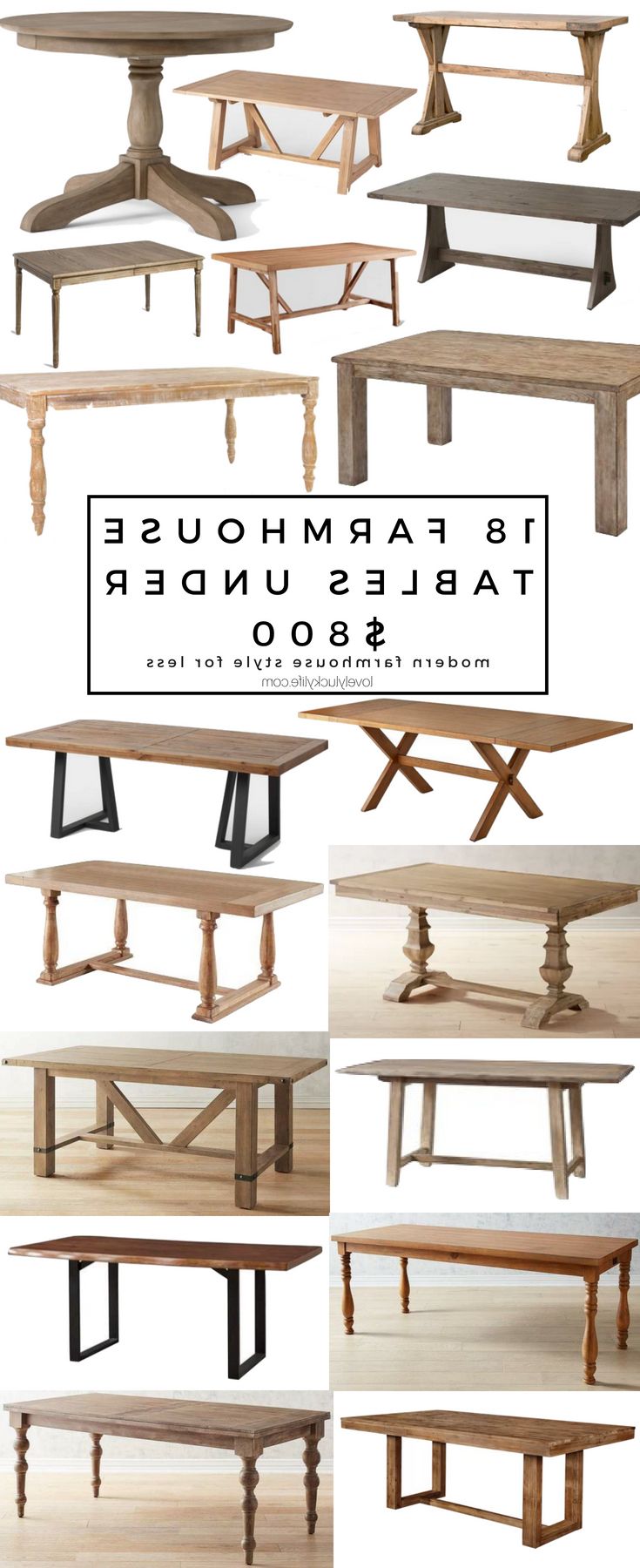 Latest 18 Of The Best Modern Farmhouse Tables Under $800 – Lovely Regarding Bartol Reclaimed Dining Tables (View 3 of 25)