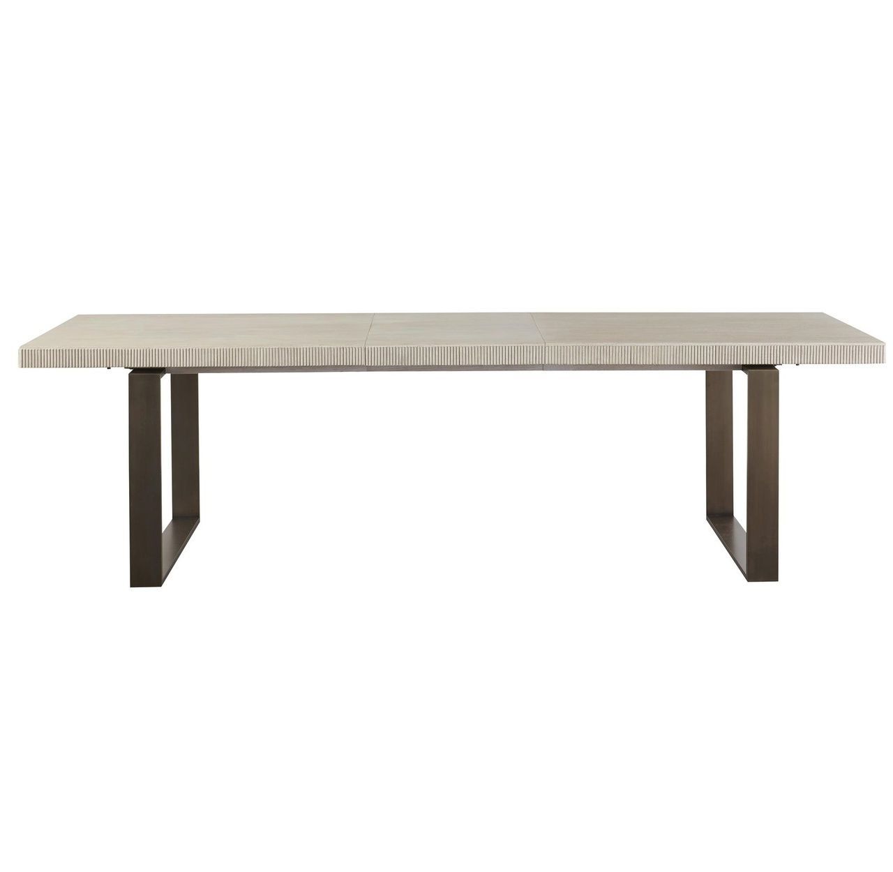 Latest Modern Oak Wood + Bronze Metal Leg Extending Dining Table In Throughout Bismark Dining Tables (View 4 of 25)