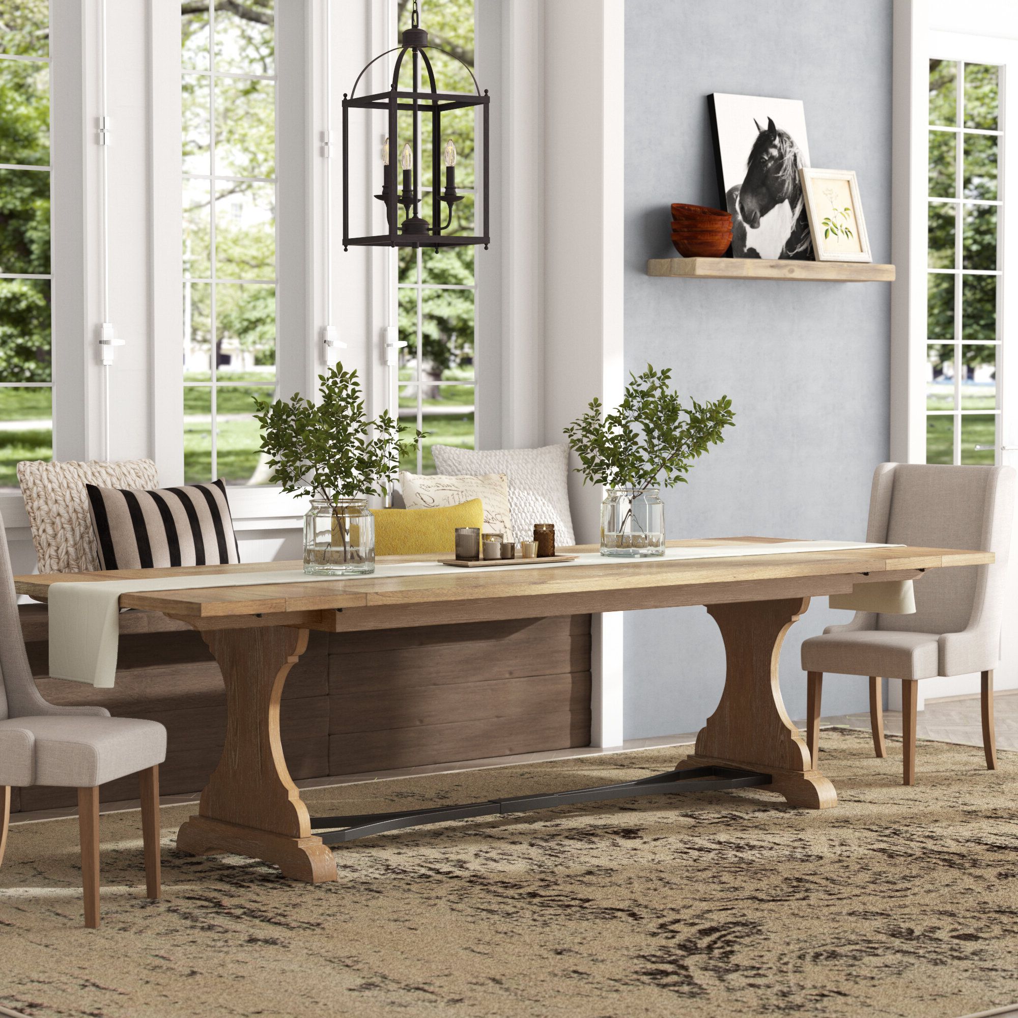 Mateo Extending Dining Tables In Latest Saguenay Trestle Extendable Dining Table (View 21 of 25)