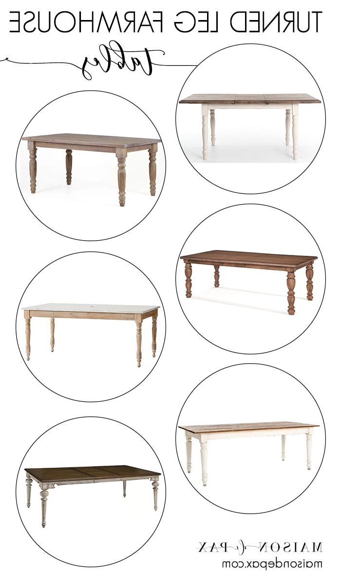 Modern Farmhouse Extending Dining Tables For Newest Turned Leg Farmhouse Tables – Maison De Pax (View 7 of 25)