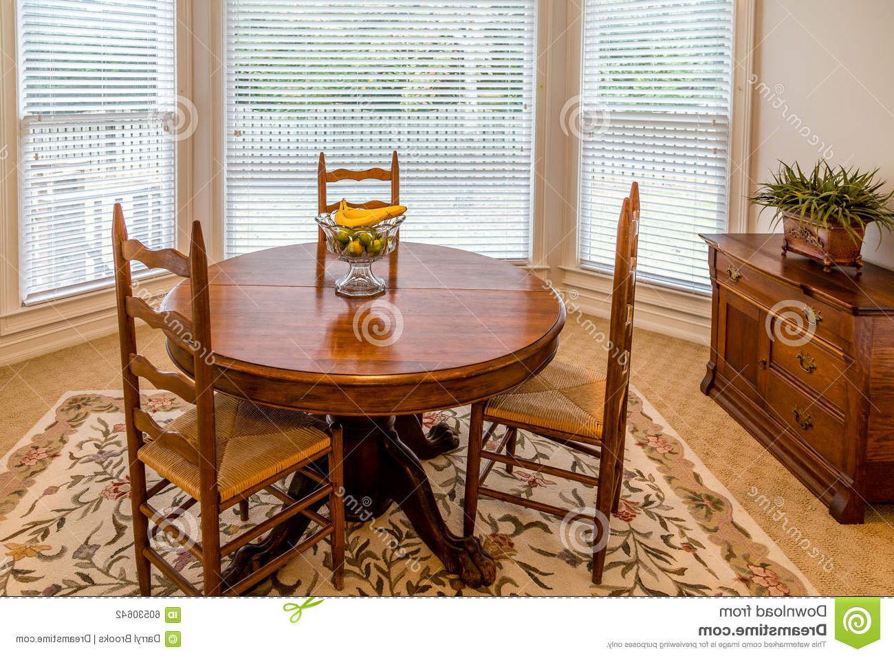 Most Current Brooks Round Dining Tables Intended For Round Dining Table In A Sunny Room Stock Photo – Image Of (View 15 of 25)