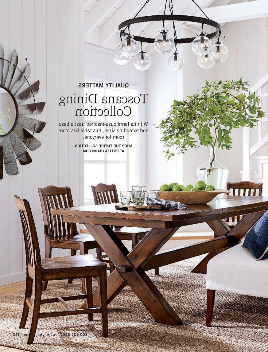 Most Popular Tuscan Chestnut Toscana Extending Dining Tables With Pottery Barn – Spring 2018 D1 – Toscana Extending Dining (View 8 of 25)