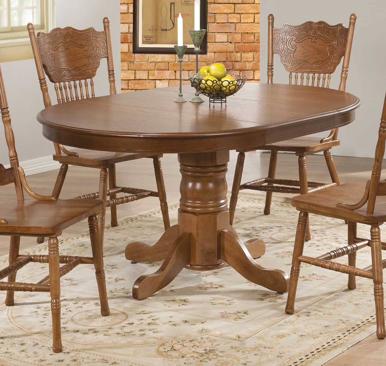 Most Recent Brooks Dining Tables Pertaining To Coaster Brooks Dining Table – Oak (View 6 of 25)