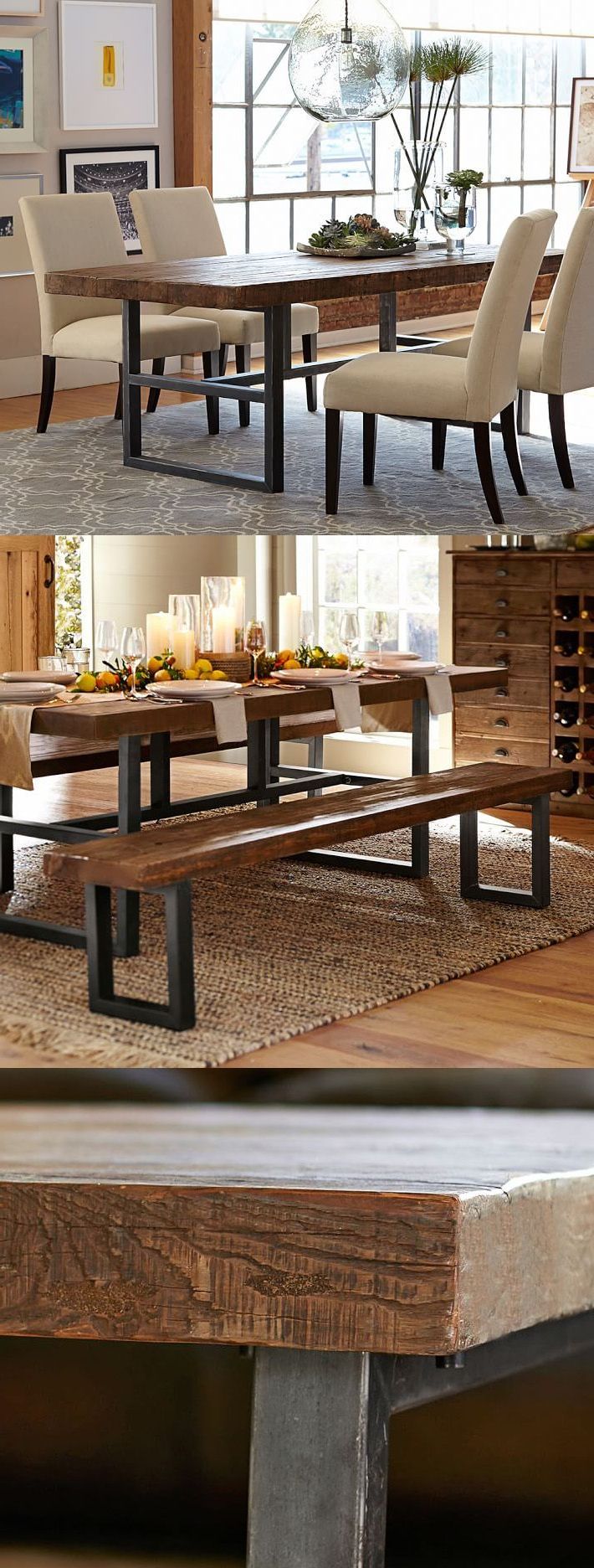 Most Recent Griffin Reclaimed Wood & Wrought Iron Rectangular Fixed With Regard To Griffin Reclaimed Wood Dining Tables (View 4 of 25)